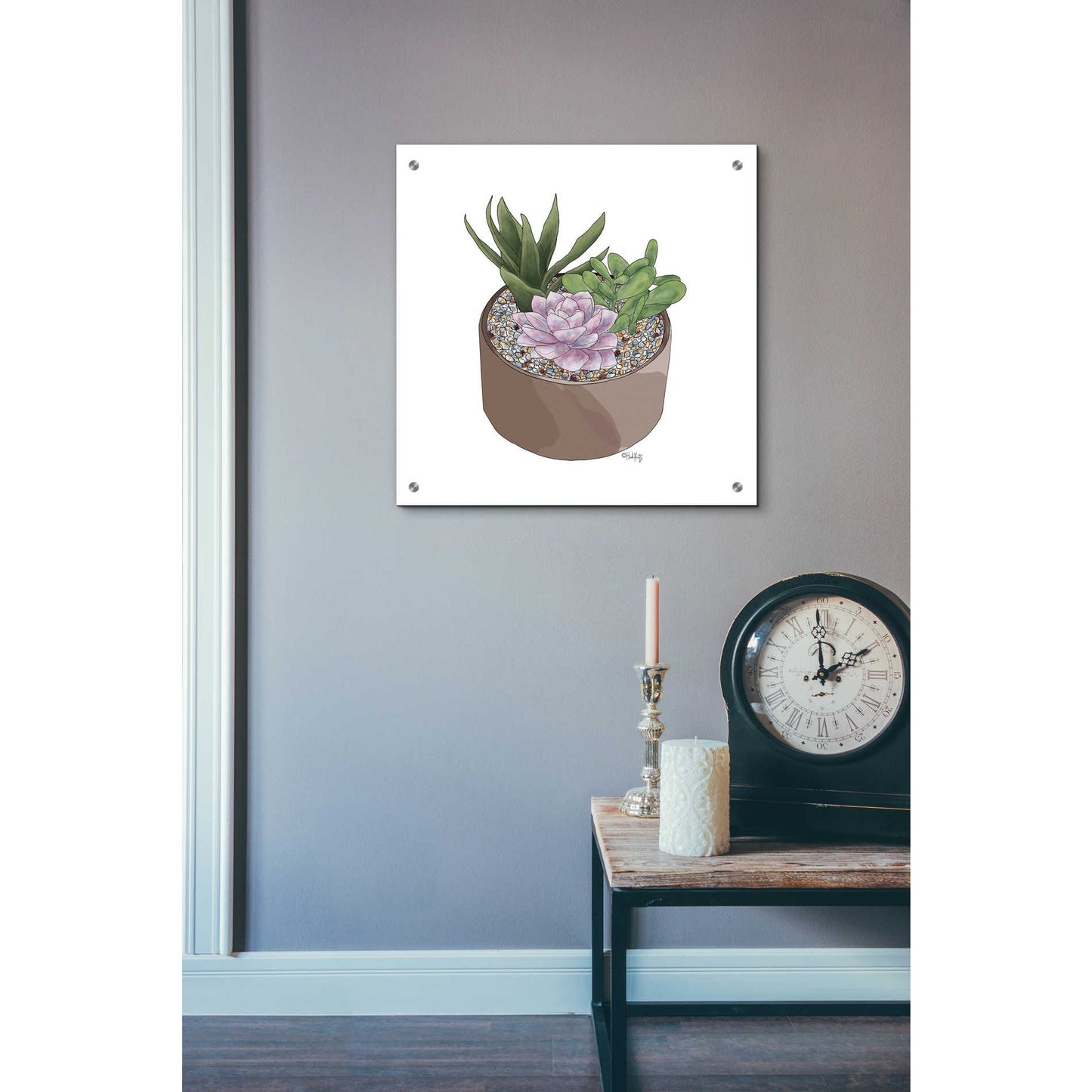 Epic Art 'Succulent Planter I' by Heidi Kuntz, Acrylic Glass Wall Art,24x24