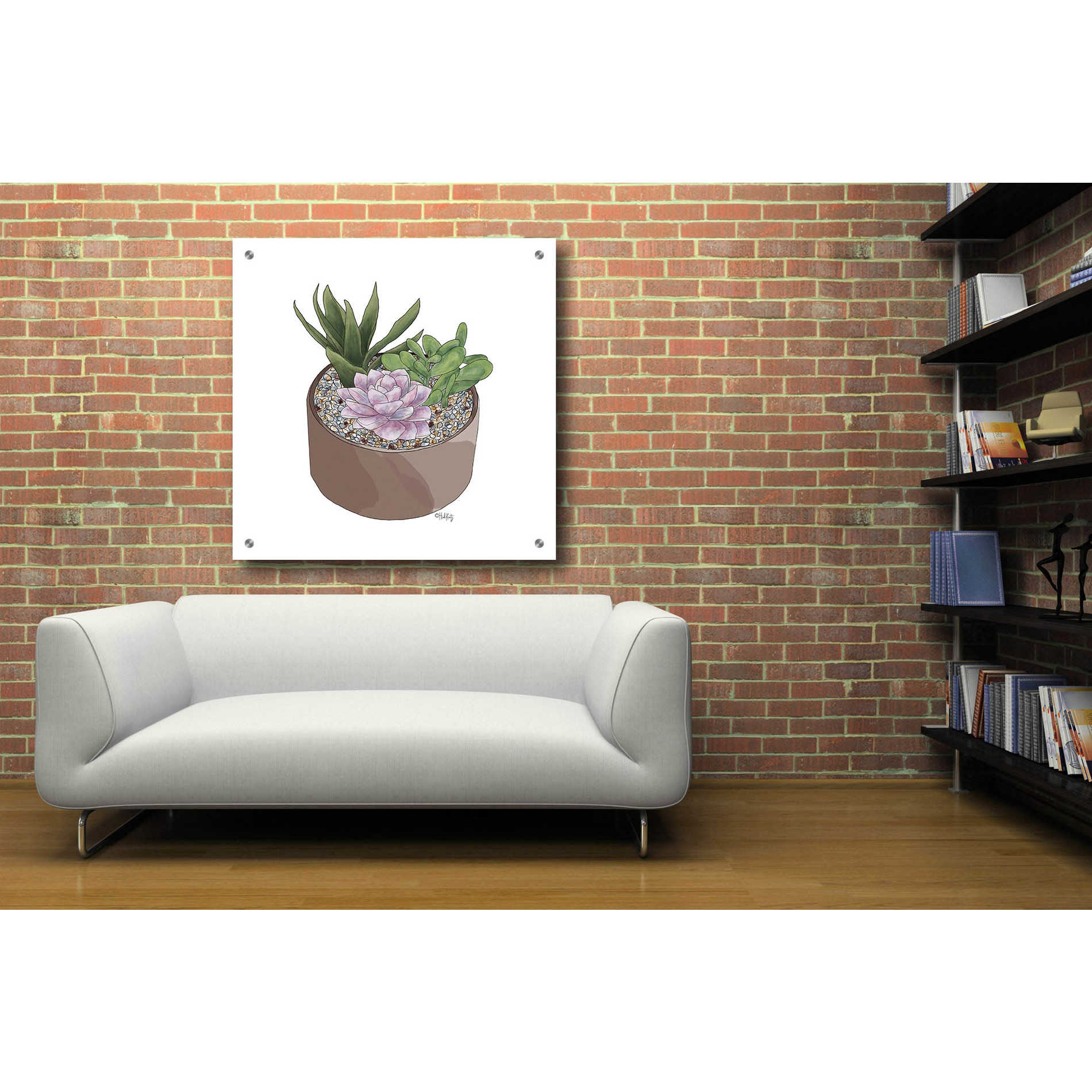 Epic Art 'Succulent Planter I' by Heidi Kuntz, Acrylic Glass Wall Art,36x36