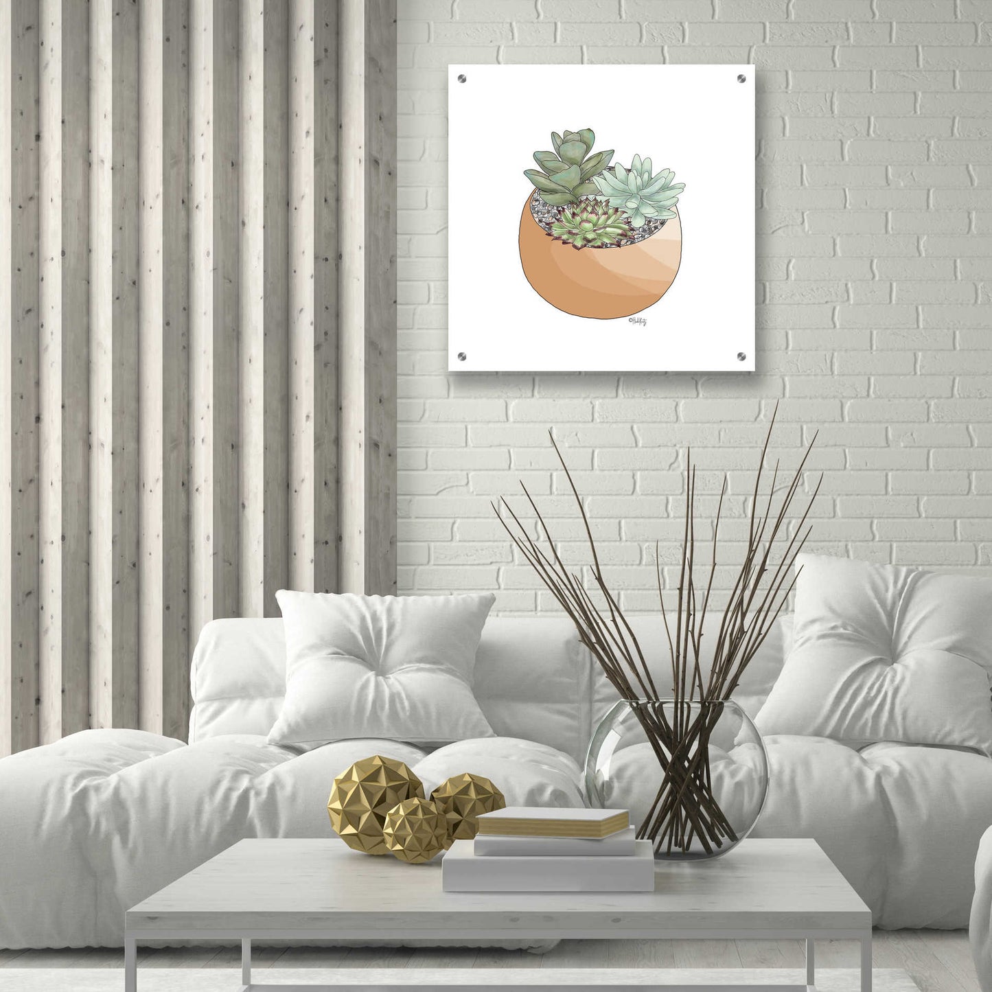 Epic Art 'Succulent Planter II' by Heidi Kuntz, Acrylic Glass Wall Art,24x24