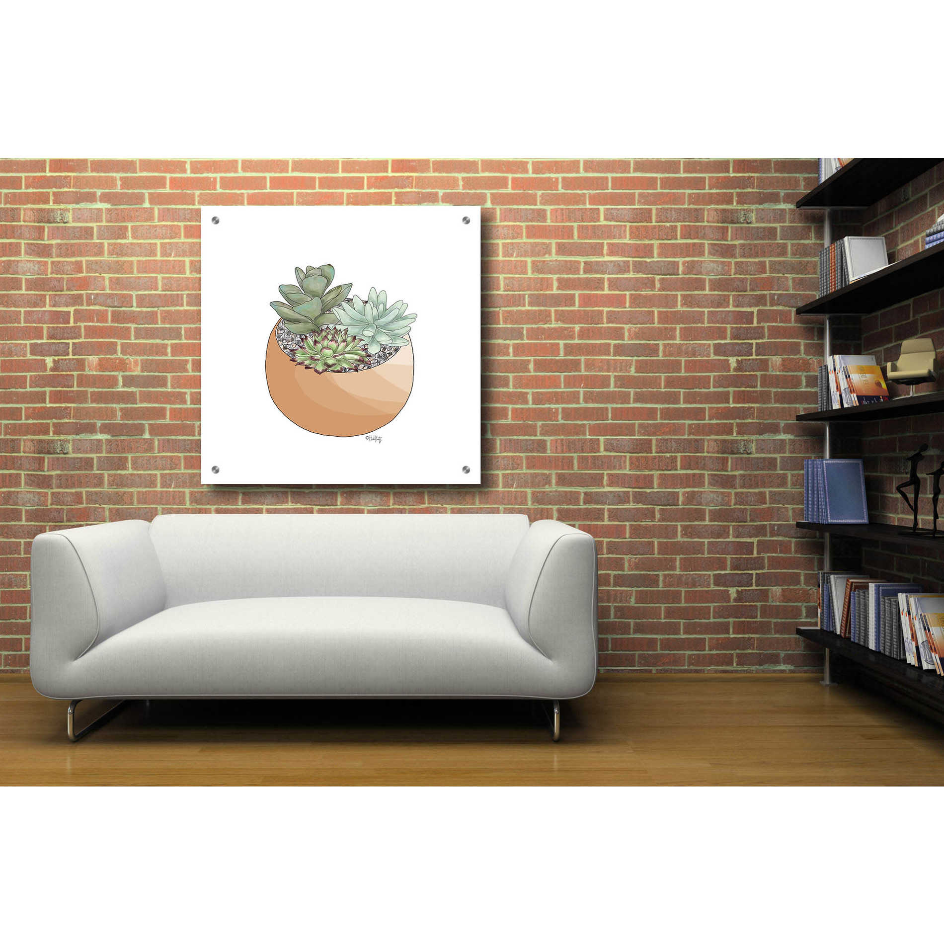 Epic Art 'Succulent Planter II' by Heidi Kuntz, Acrylic Glass Wall Art,36x36