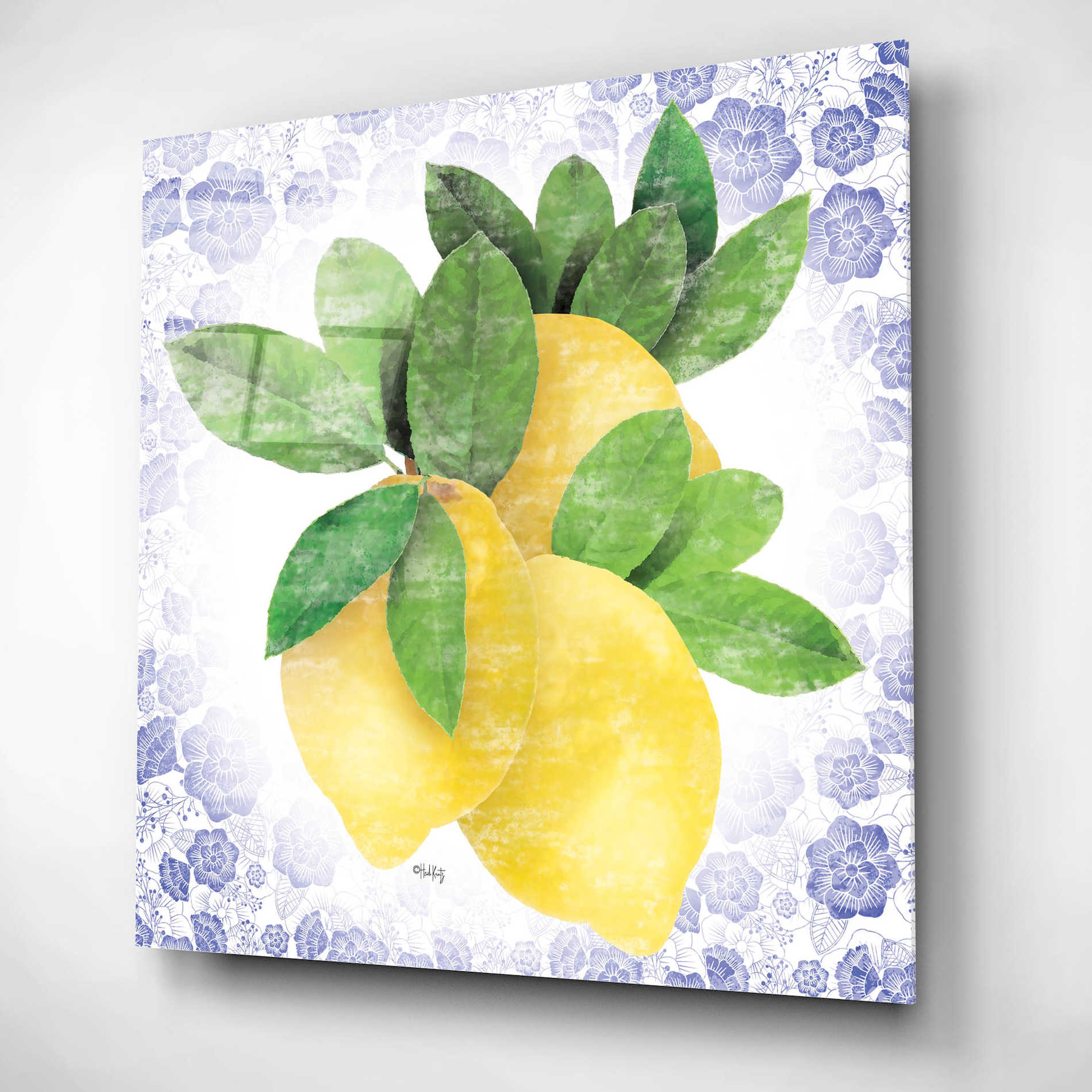 Epic Art 'Summer Lemons I' by Heidi Kuntz, Acrylic Glass Wall Art,12x12