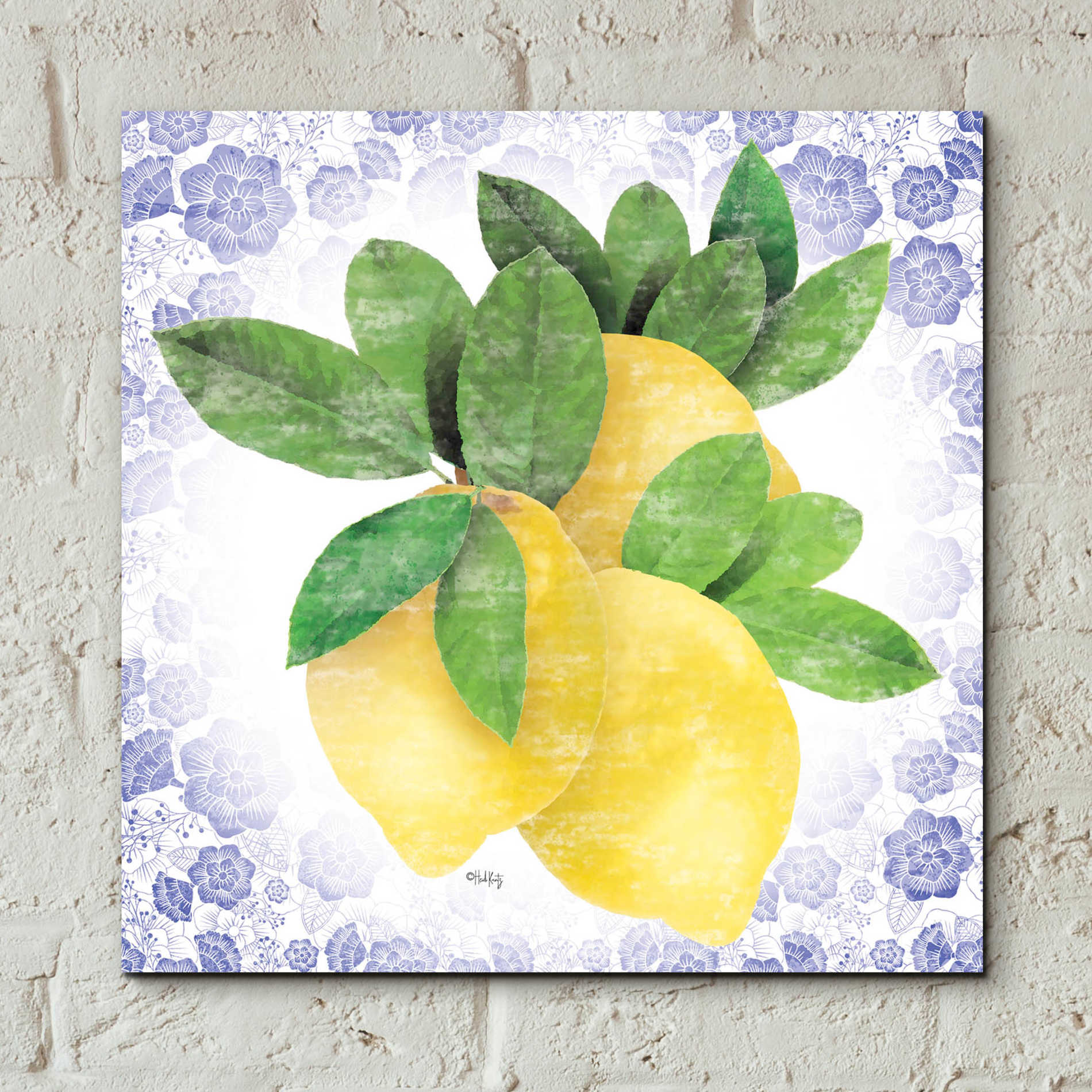 Epic Art 'Summer Lemons I' by Heidi Kuntz, Acrylic Glass Wall Art,12x12