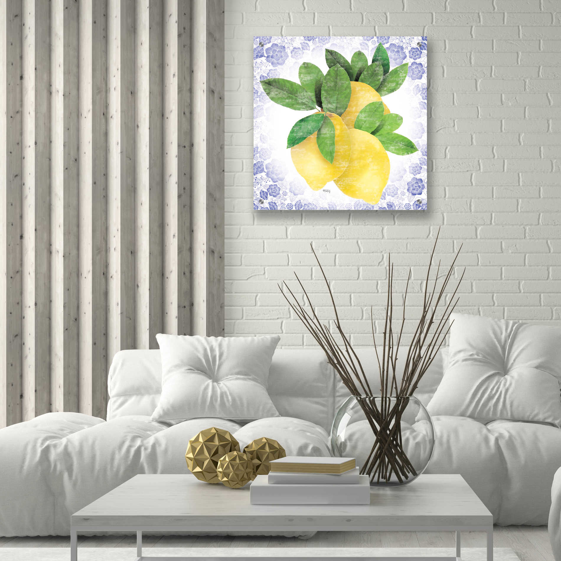 Epic Art 'Summer Lemons I' by Heidi Kuntz, Acrylic Glass Wall Art,24x24