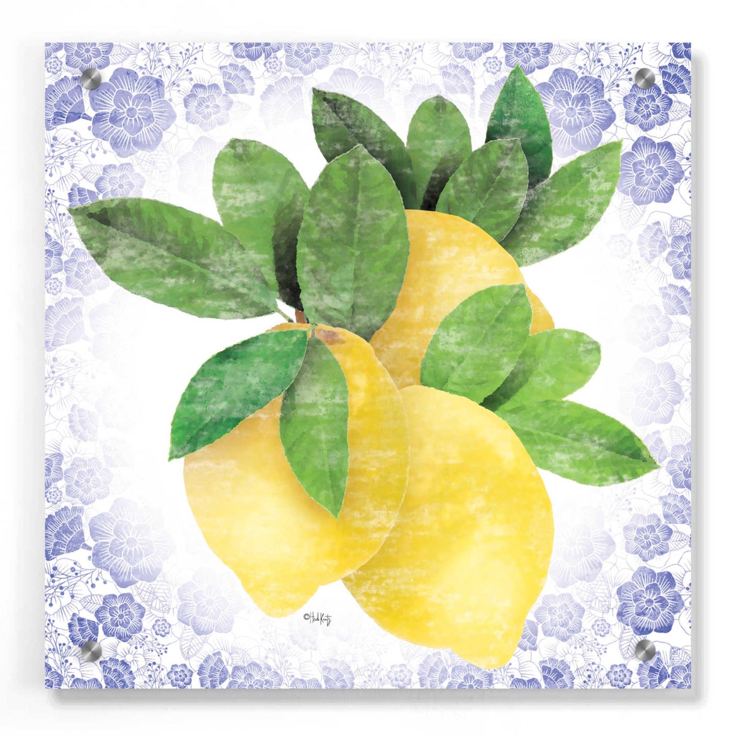 Epic Art 'Summer Lemons I' by Heidi Kuntz, Acrylic Glass Wall Art,36x36