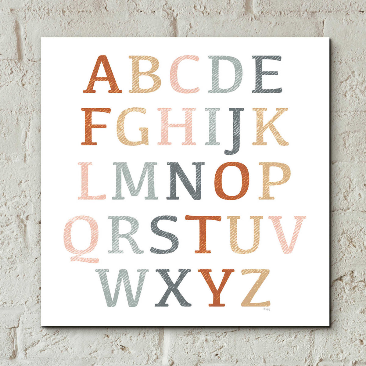 Epic Art 'Rustic Rainbow Alphabet' by Heidi Kuntz, Acrylic Glass Wall Art,12x12