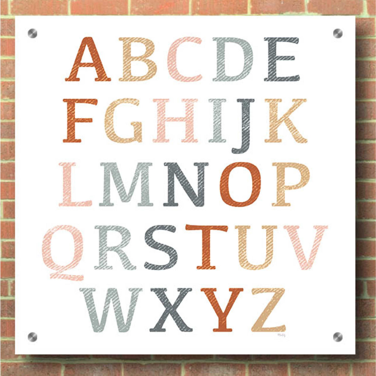 Epic Art 'Rustic Rainbow Alphabet' by Heidi Kuntz, Acrylic Glass Wall Art,36x36