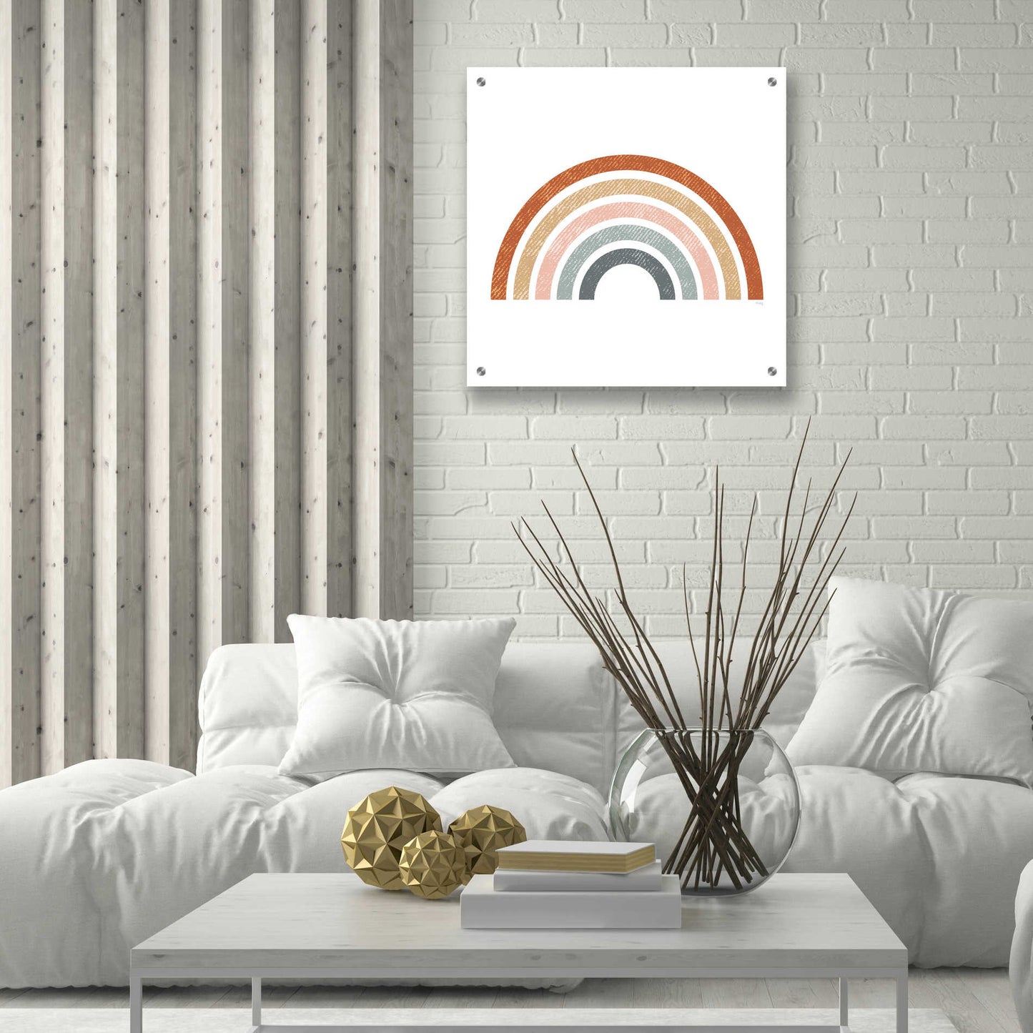 Epic Art 'Rustic Rainbow' by Heidi Kuntz, Acrylic Glass Wall Art,24x24