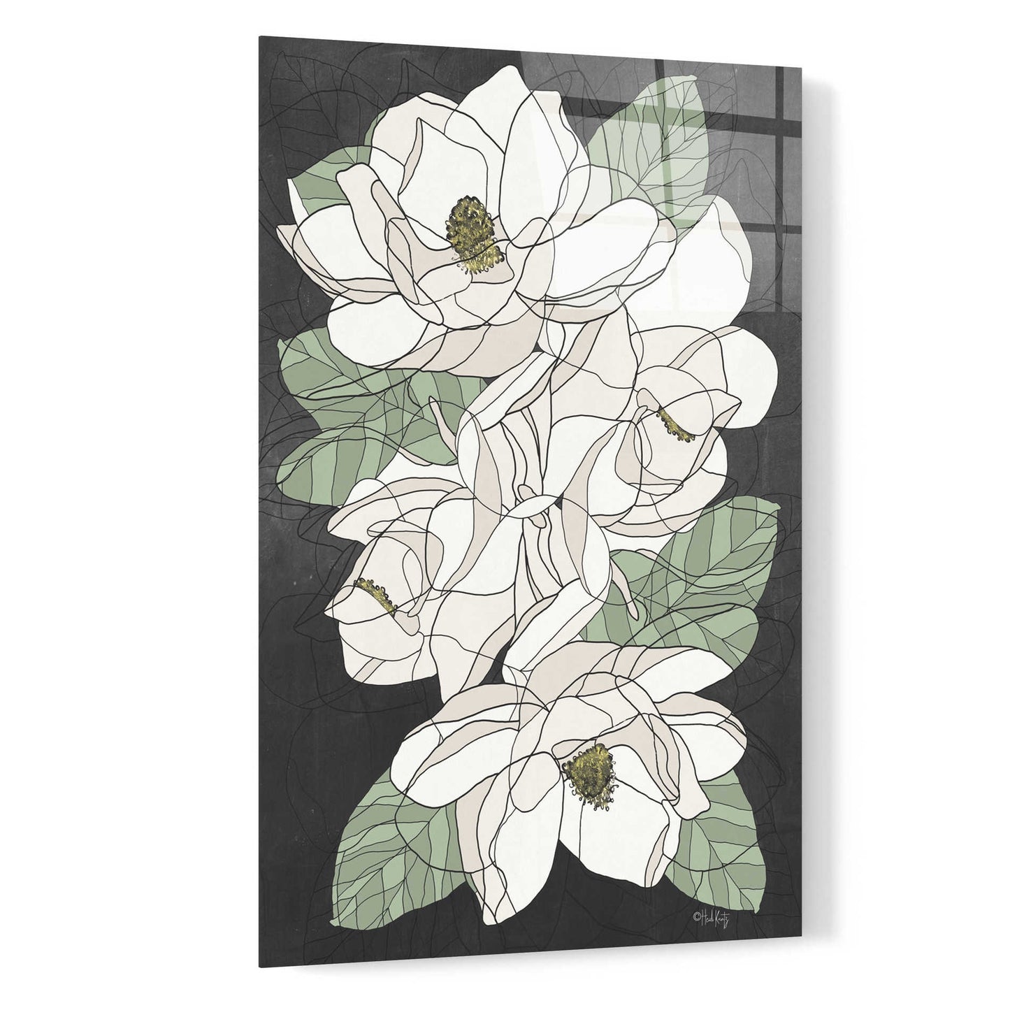 Epic Art 'Cascading Magnolias' by Heidi Kuntz, Acrylic Glass Wall Art,16x24