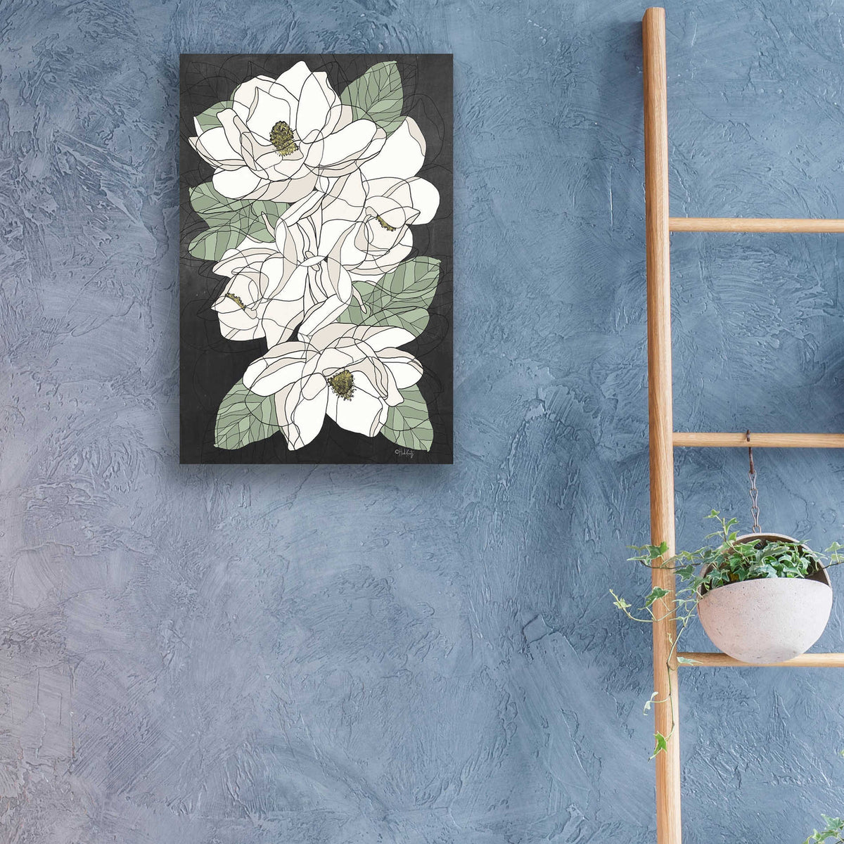 Epic Art 'Cascading Magnolias' by Heidi Kuntz, Acrylic Glass Wall Art,16x24