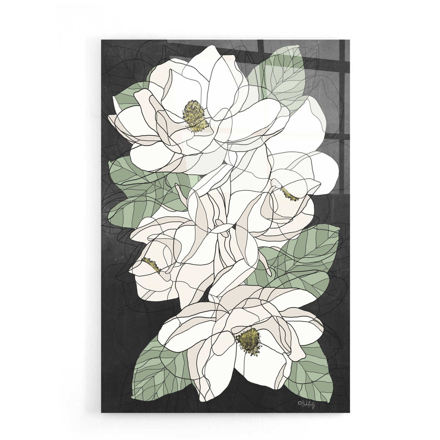 Epic Art 'Cascading Magnolias' by Heidi Kuntz, Acrylic Glass Wall Art,16x24