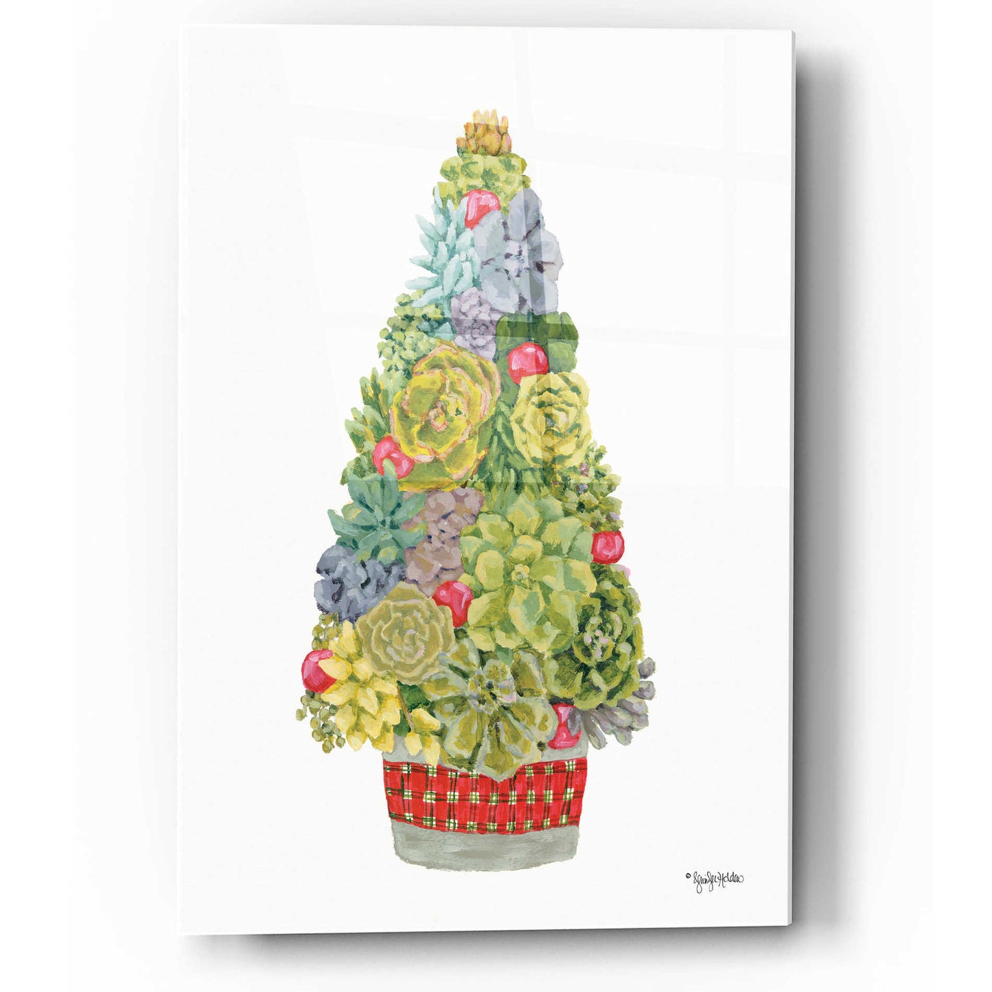 Epic Art 'Santa's Succulents' by Jennifer Holden, Acrylic Glass Wall Art