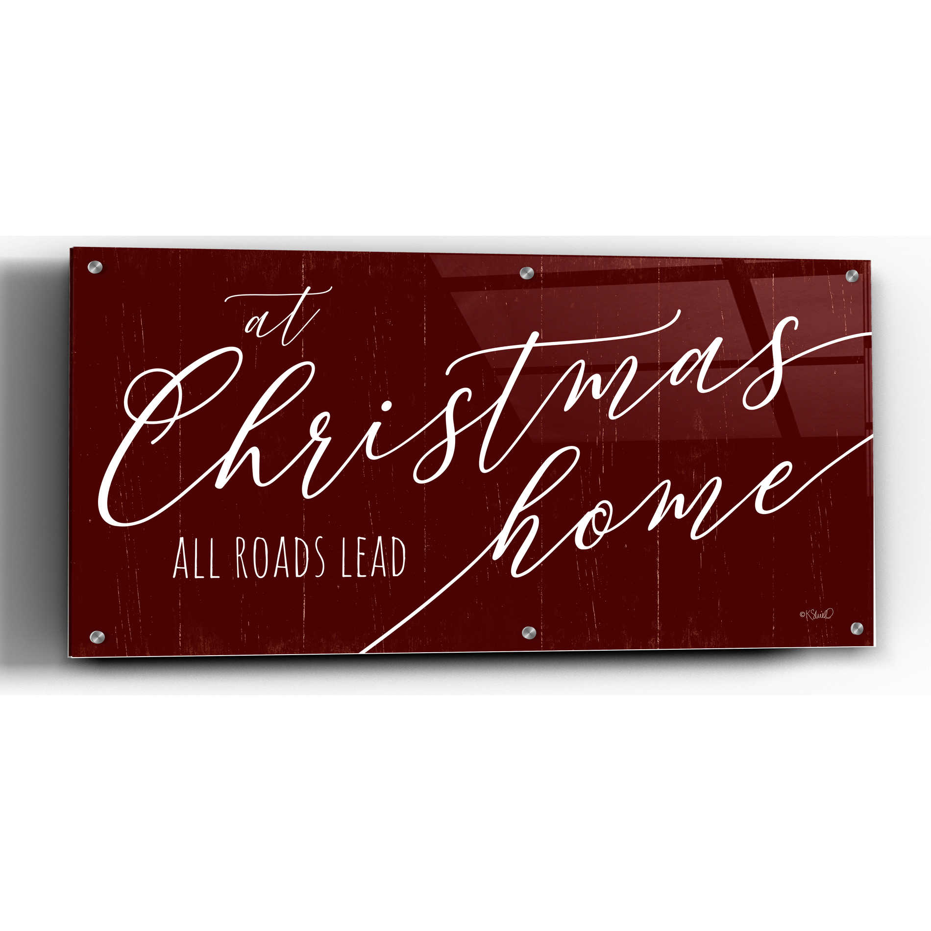 Epic Art 'At Christmas' by Kate Sherrill, Acrylic Glass Wall Art,24x12