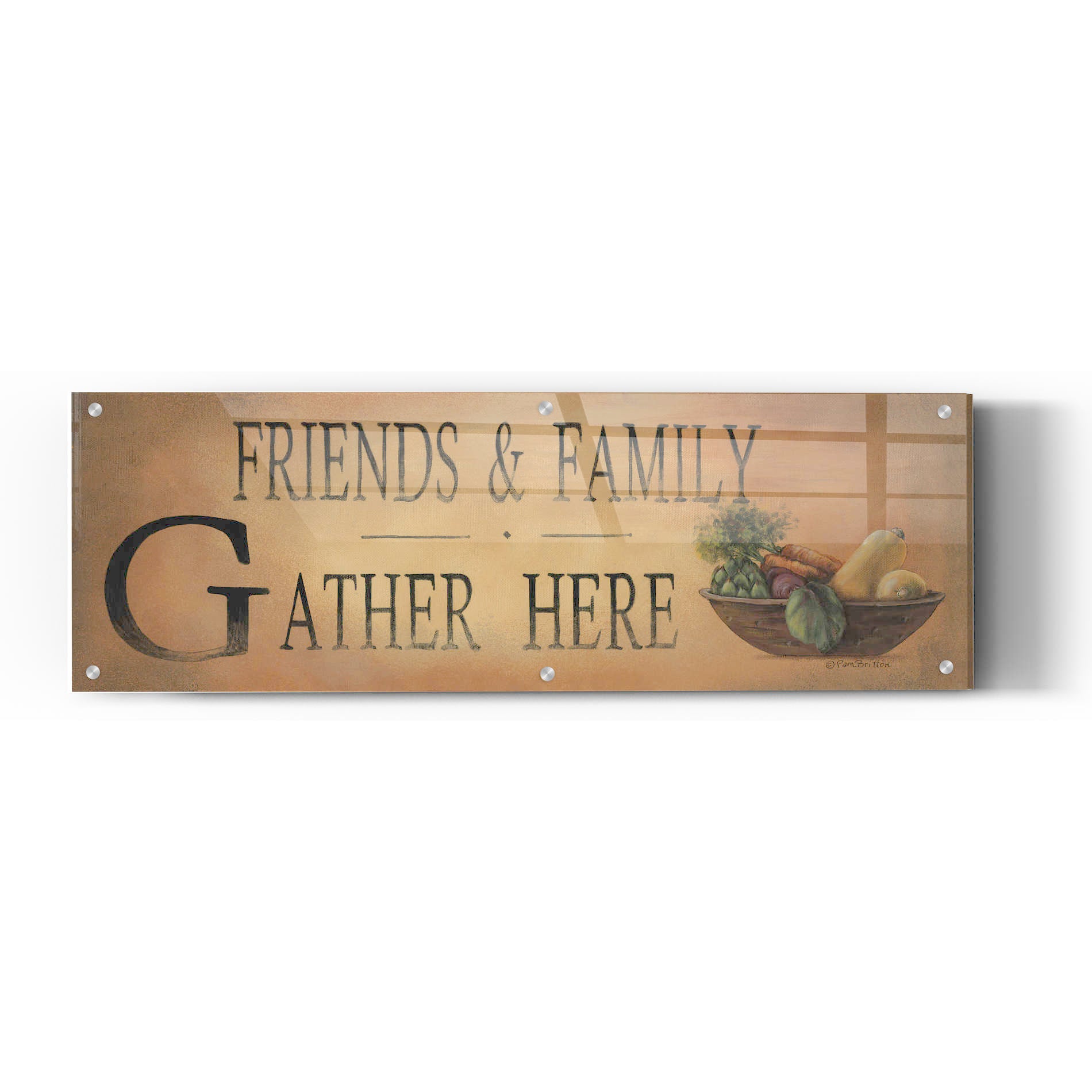 Epic Art 'Friends & Family' by Pam Britton, Acrylic Glass Wall Art,36x12