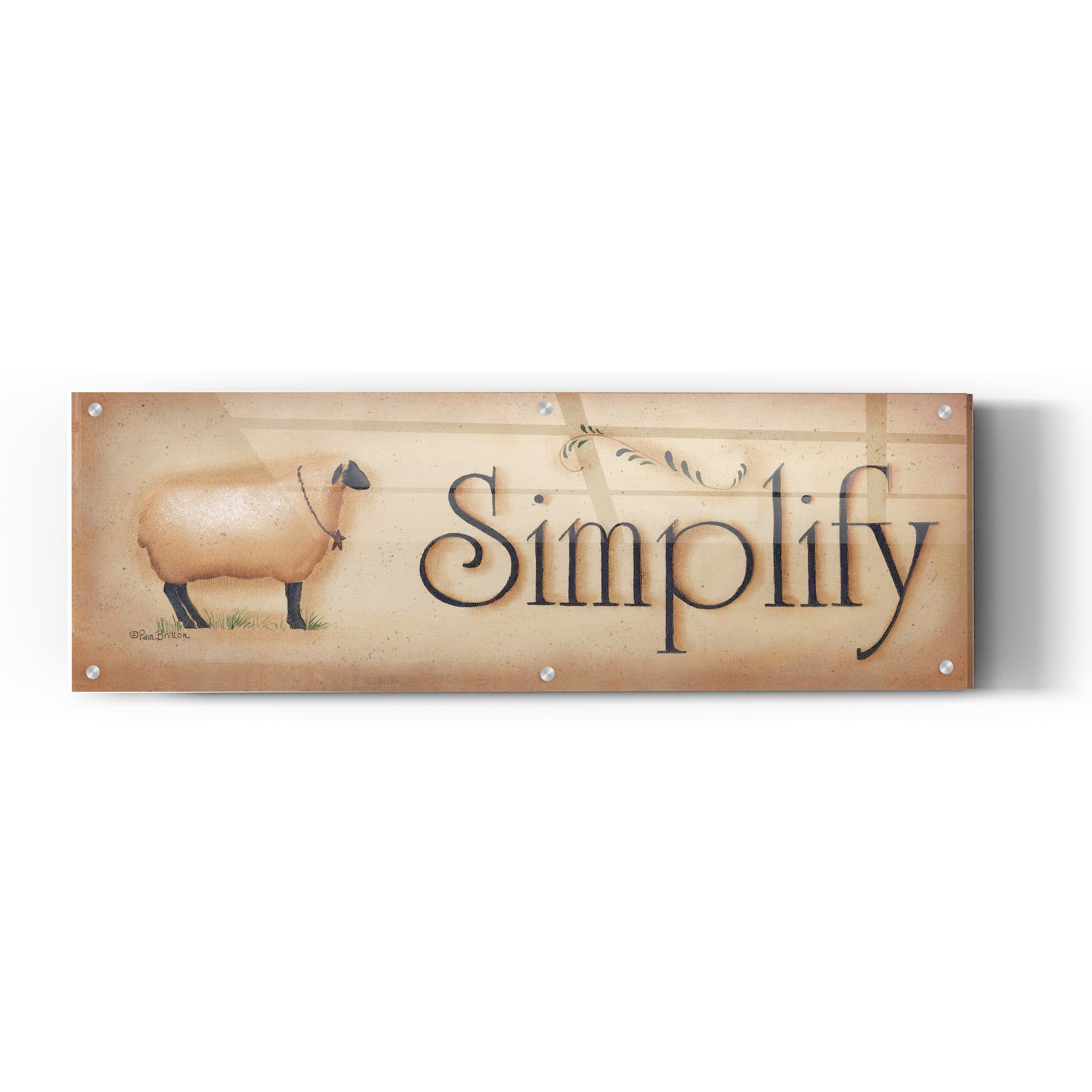 Epic Art 'Simplify' by Pam Britton, Acrylic Glass Wall Art,36x12