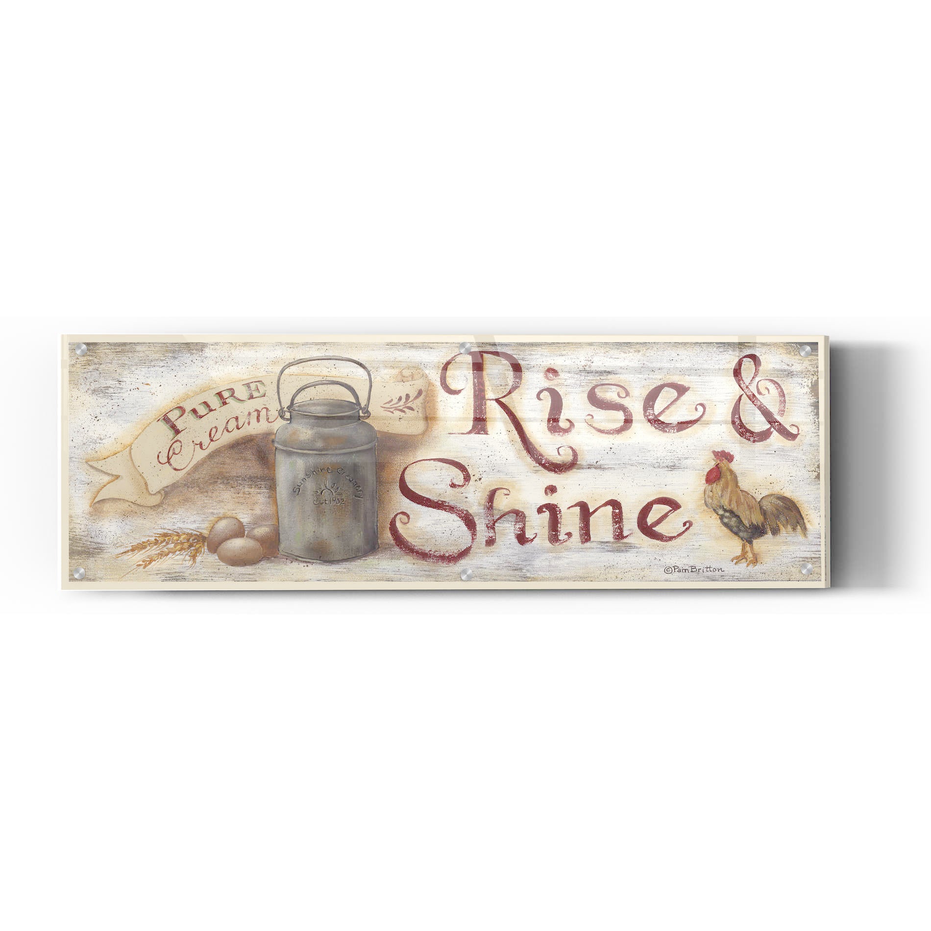 Epic Art 'Rise & Shine' by Pam Britton, Acrylic Glass Wall Art,36x12