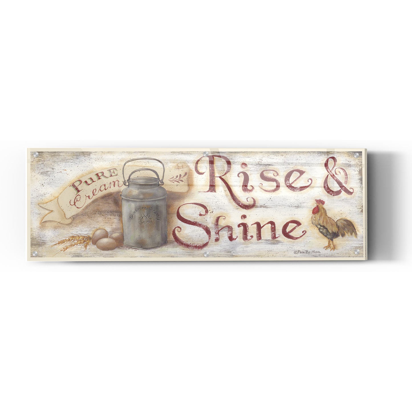 Epic Art 'Rise & Shine' by Pam Britton, Acrylic Glass Wall Art,48x16