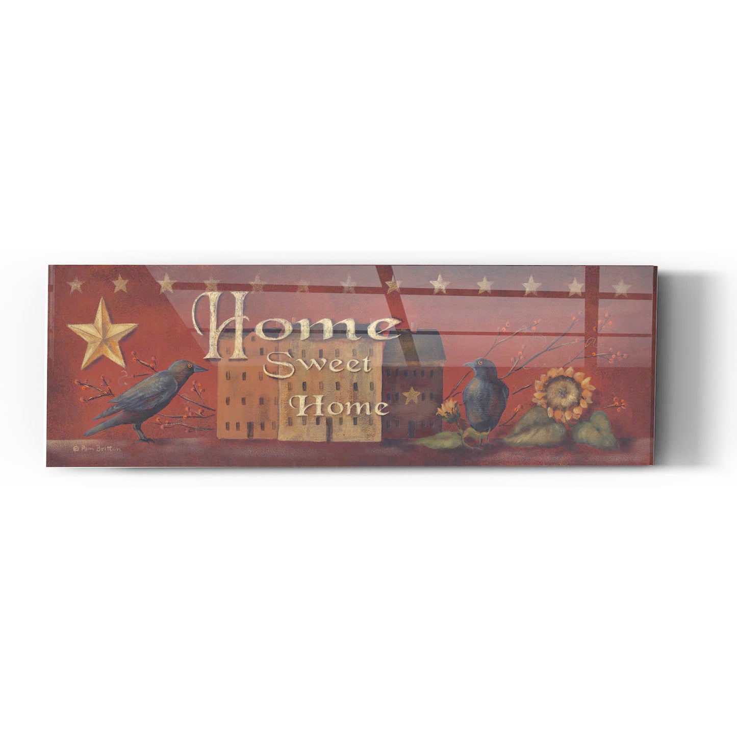 Epic Art 'Home Sweet Home' by Pam Britton, Acrylic Glass Wall Art,36x12