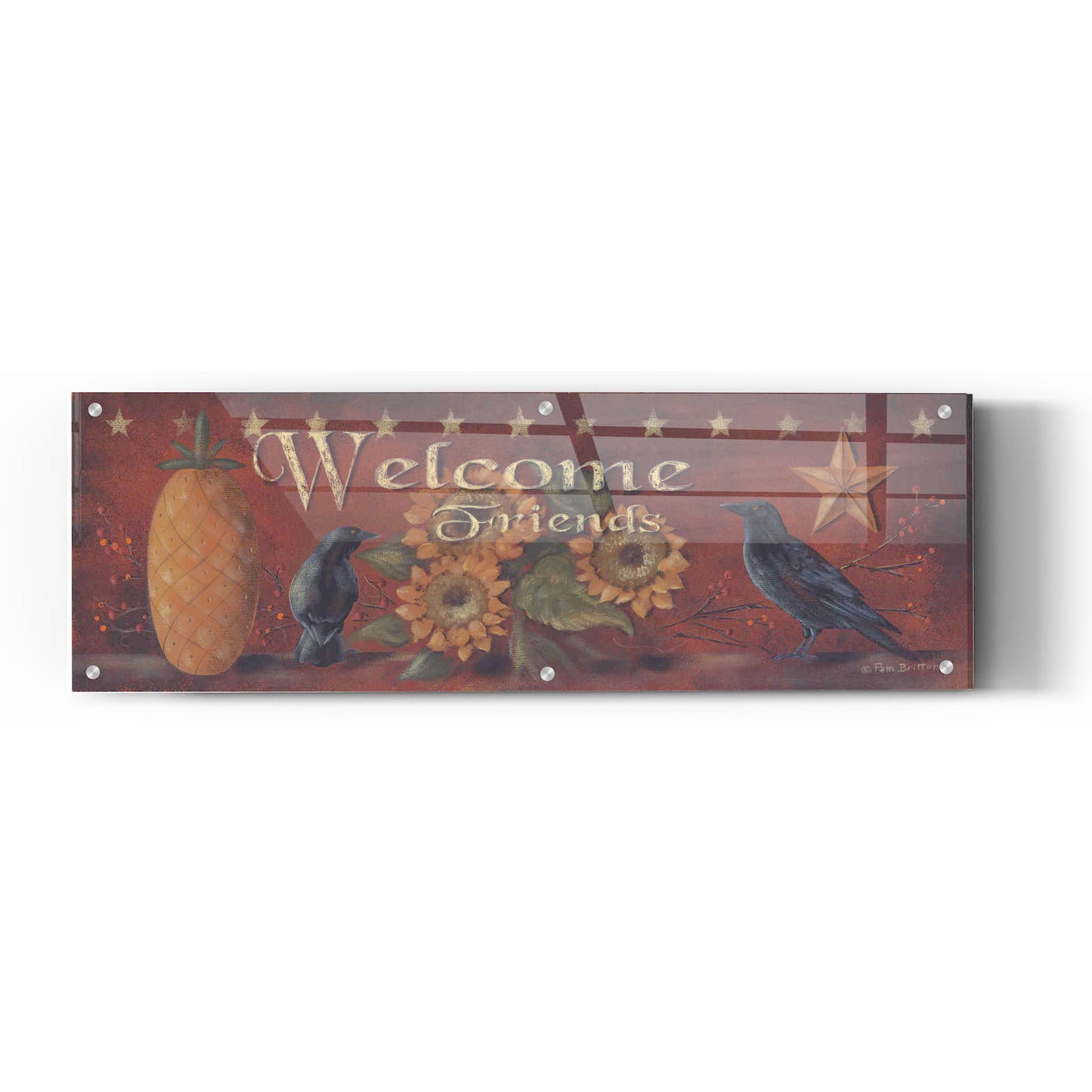 Epic Art 'Welcome Friends' by Pam Britton, Acrylic Glass Wall Art