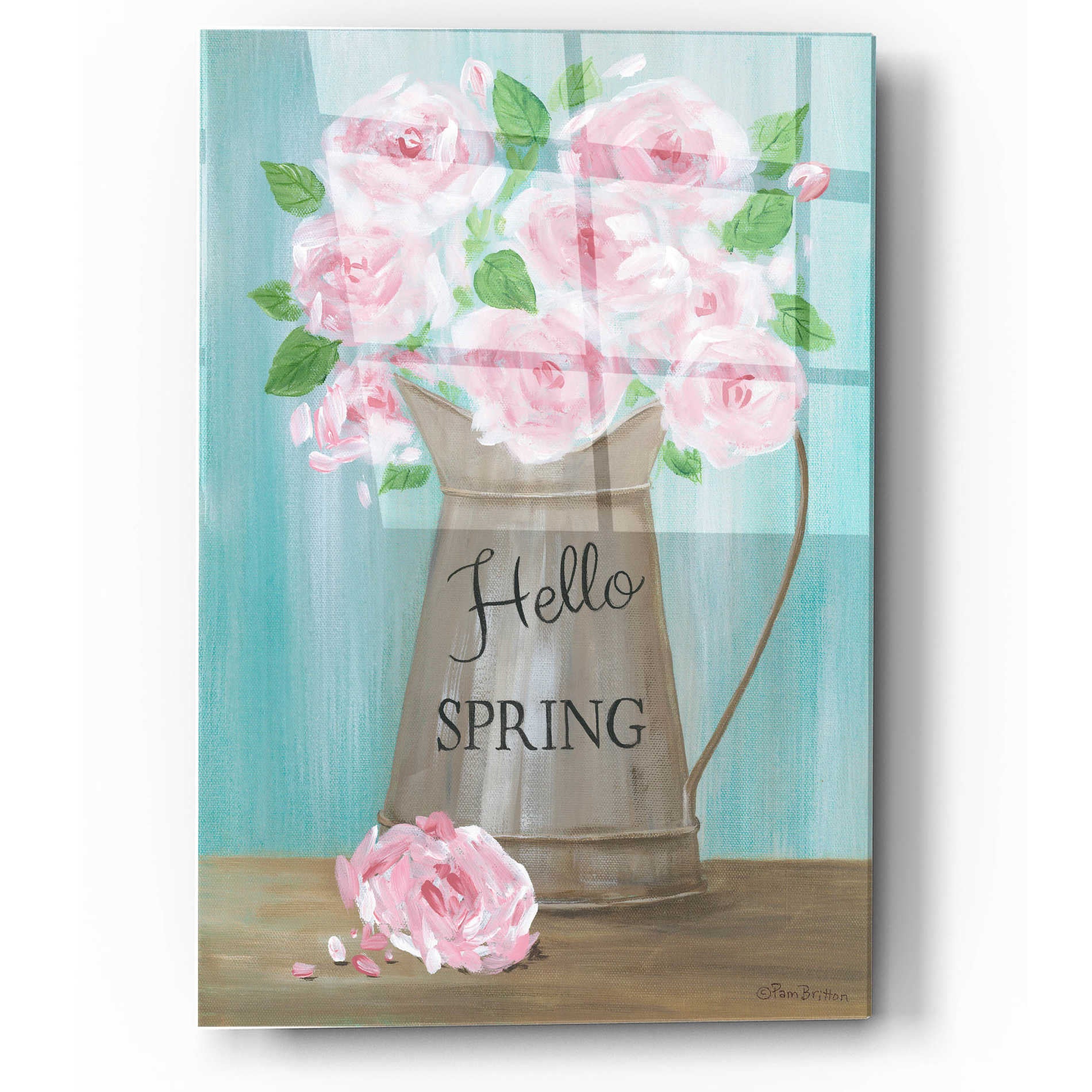 Epic Art 'Hello Spring Roses' by Pam Britton, Acrylic Glass Wall Art,12x16