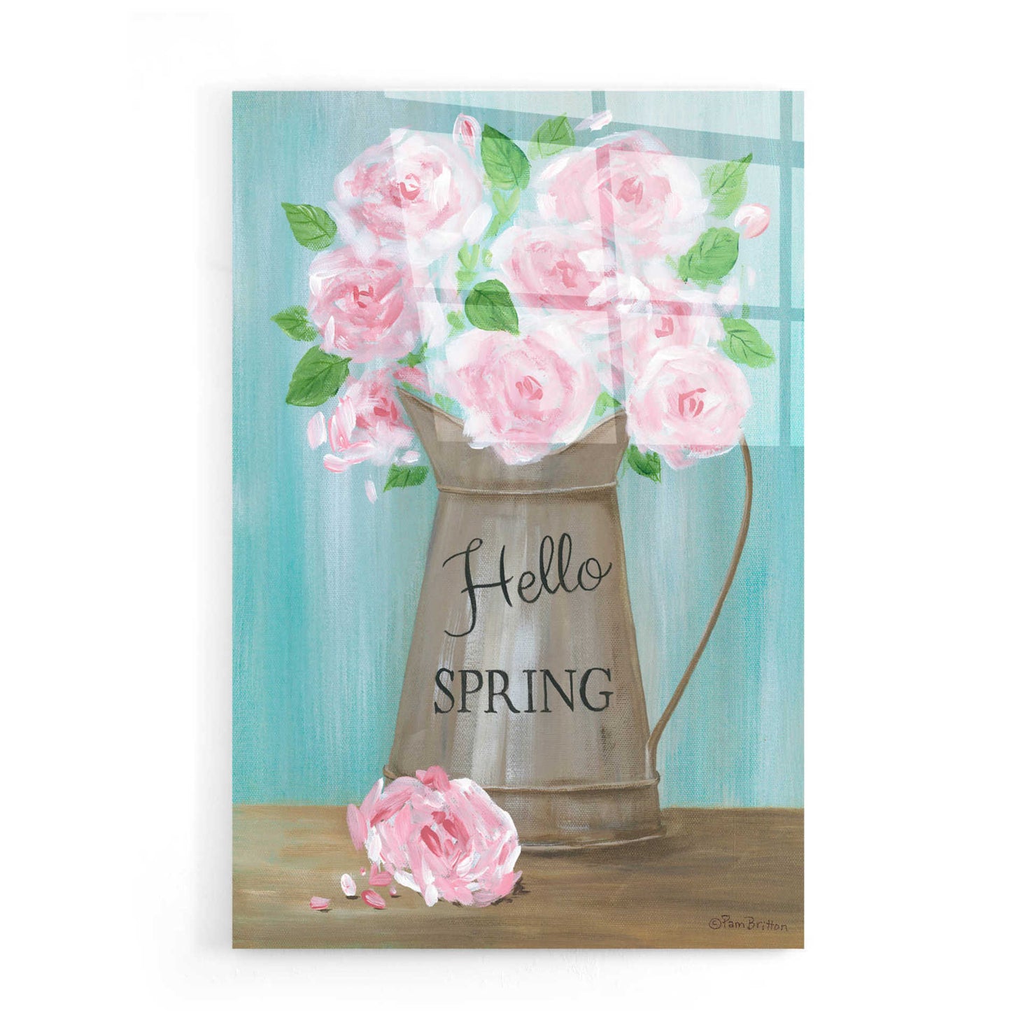 Epic Art 'Hello Spring Roses' by Pam Britton, Acrylic Glass Wall Art,16x24