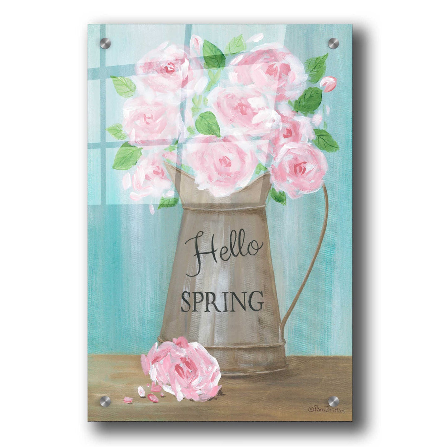 Epic Art 'Hello Spring Roses' by Pam Britton, Acrylic Glass Wall Art,24x36