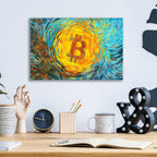 Epic Art 'Van Gogh Bitcoin' by Katalina, Acrylic Glass Wall Art,16x12