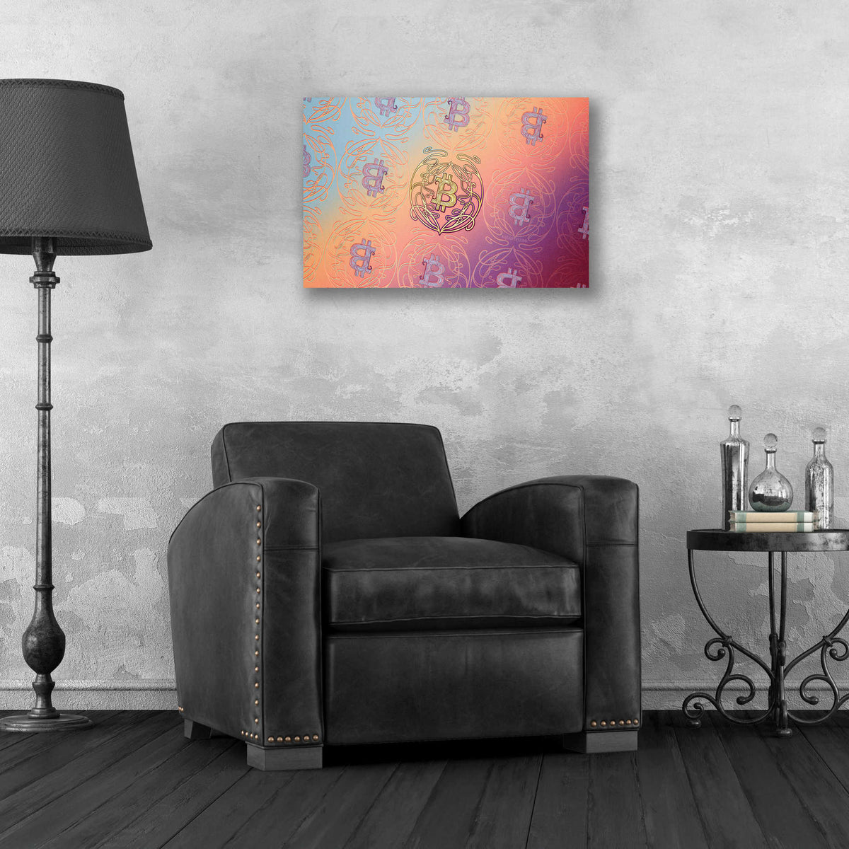 Epic Art 'Art Nouveau Bitcoin' by Katalina, Acrylic Glass Wall Art,24x16