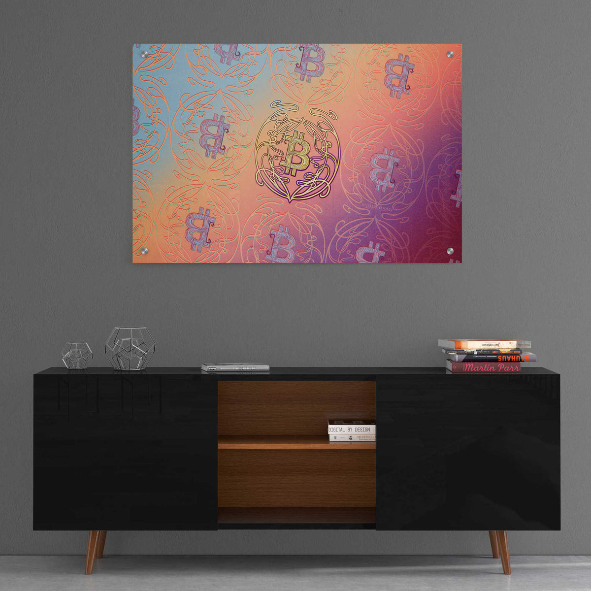 Epic Art 'Art Nouveau Bitcoin' by Katalina, Acrylic Glass Wall Art,36x24