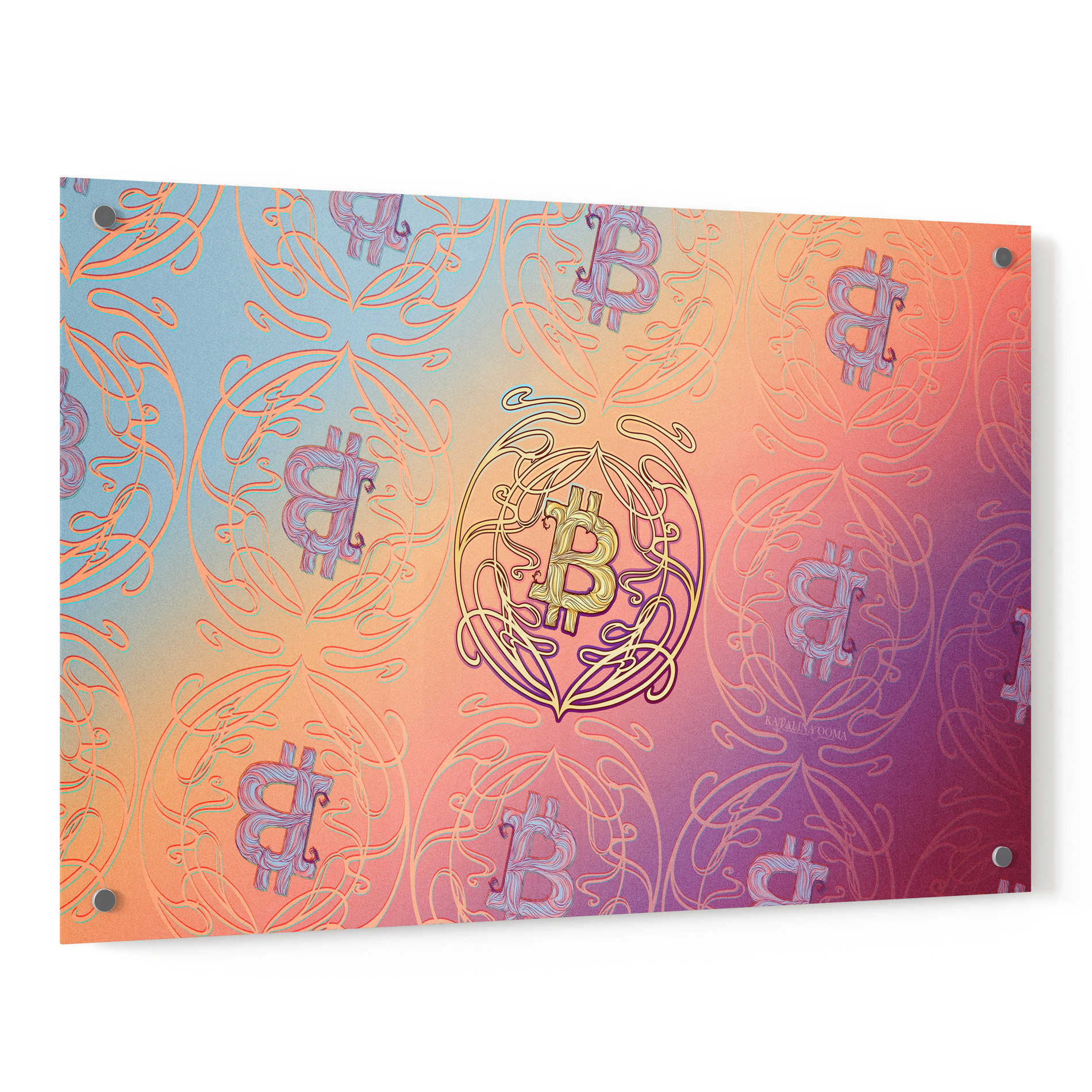 Epic Art 'Art Nouveau Bitcoin' by Katalina, Acrylic Glass Wall Art,36x24