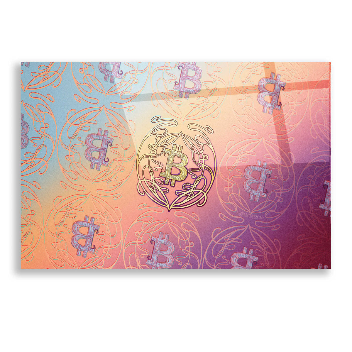 Epic Art 'Art Nouveau Bitcoin' by Katalina, Acrylic Glass Wall Art