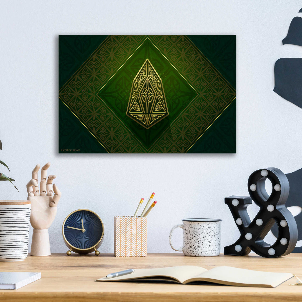 Epic Art 'Celtic Knot EOS Crypto' by Katalina, Acrylic Glass Wall Art,16x12