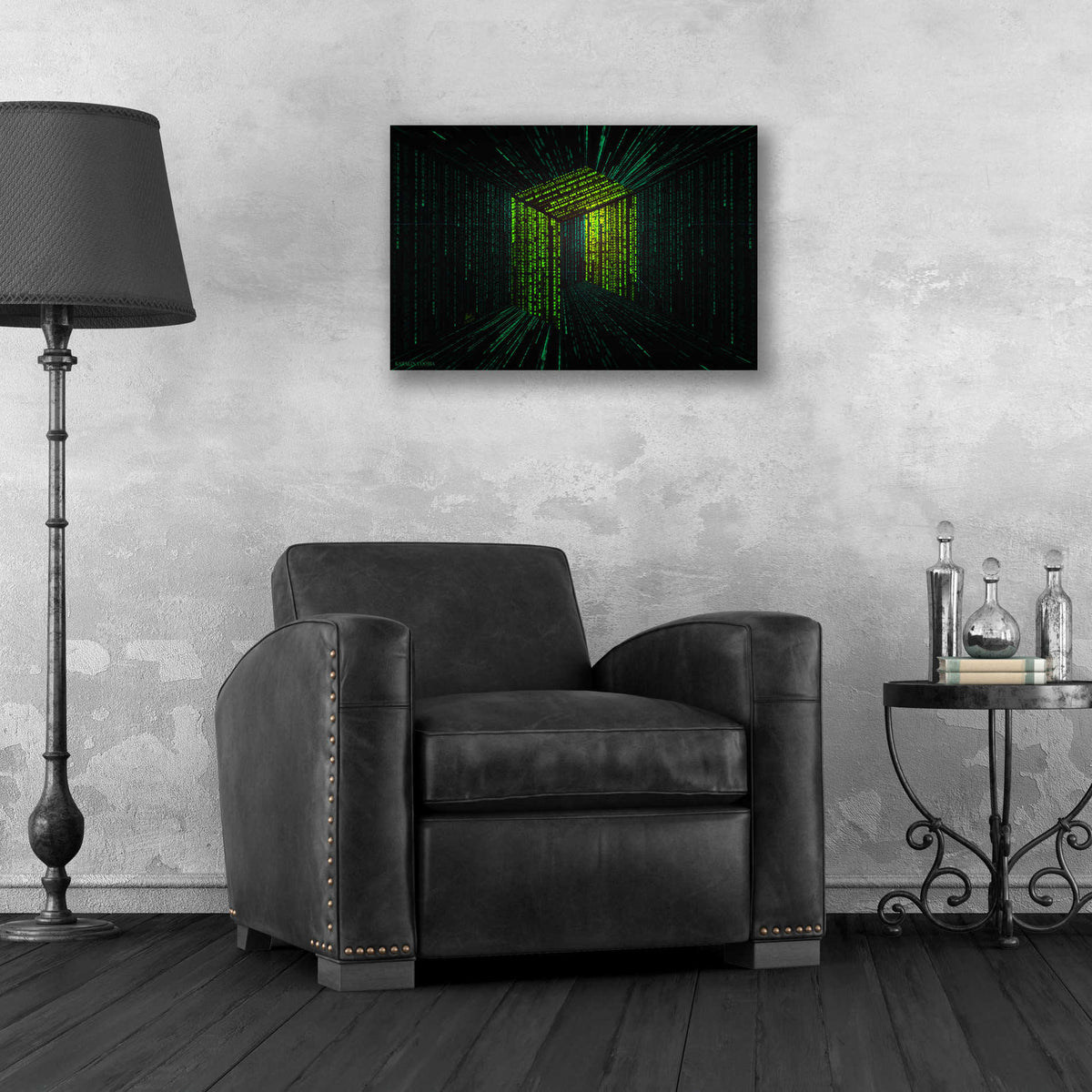 Epic Art 'Digital Rain Neo Crypto' by Katalina, Acrylic Glass Wall Art,24x16