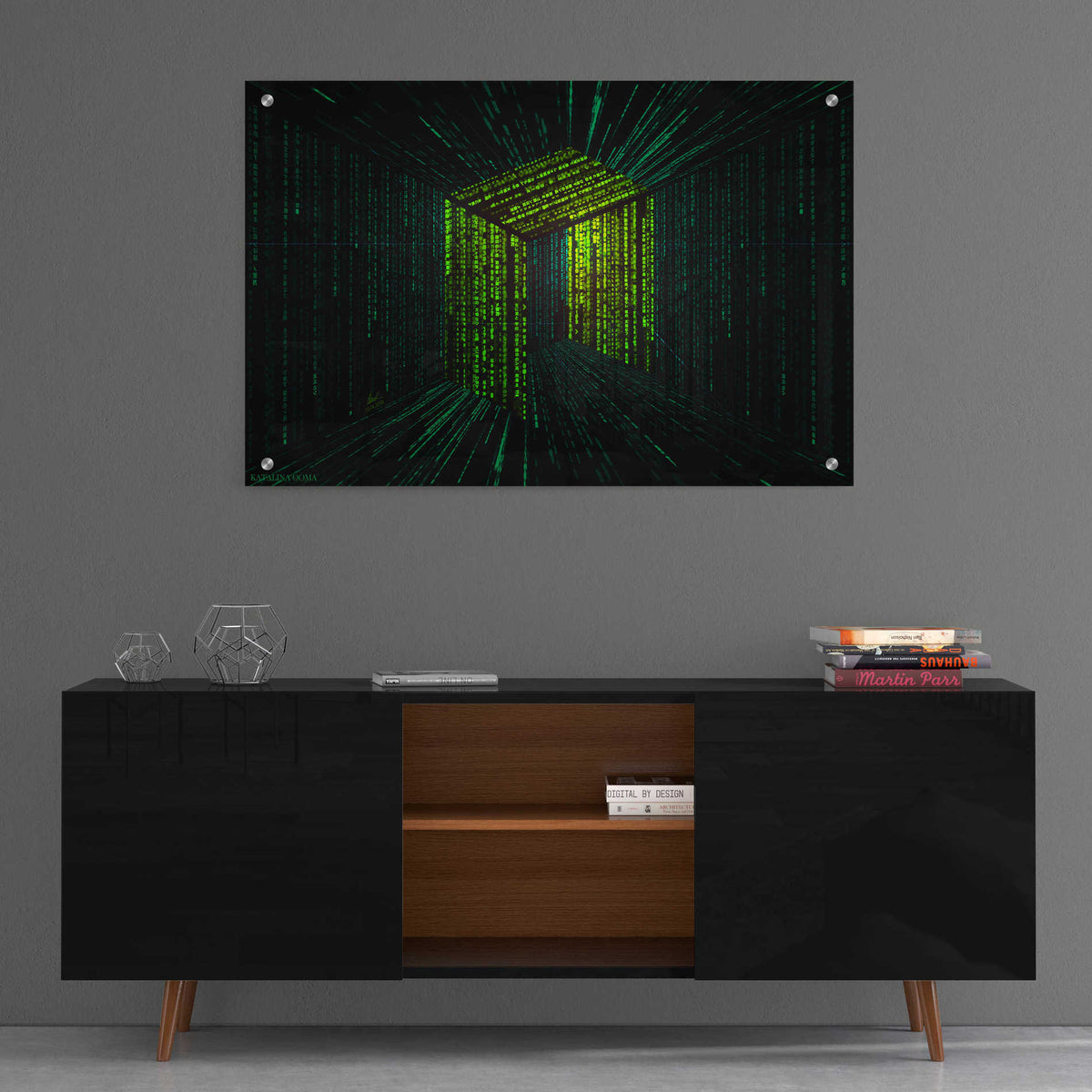 Epic Art 'Digital Rain Neo Crypto' by Katalina, Acrylic Glass Wall Art,36x24