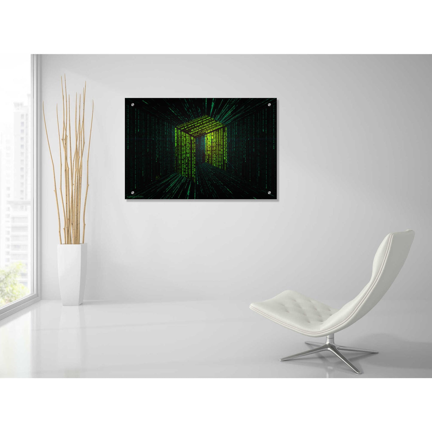 Epic Art 'Digital Rain Neo Crypto' by Katalina, Acrylic Glass Wall Art,36x24