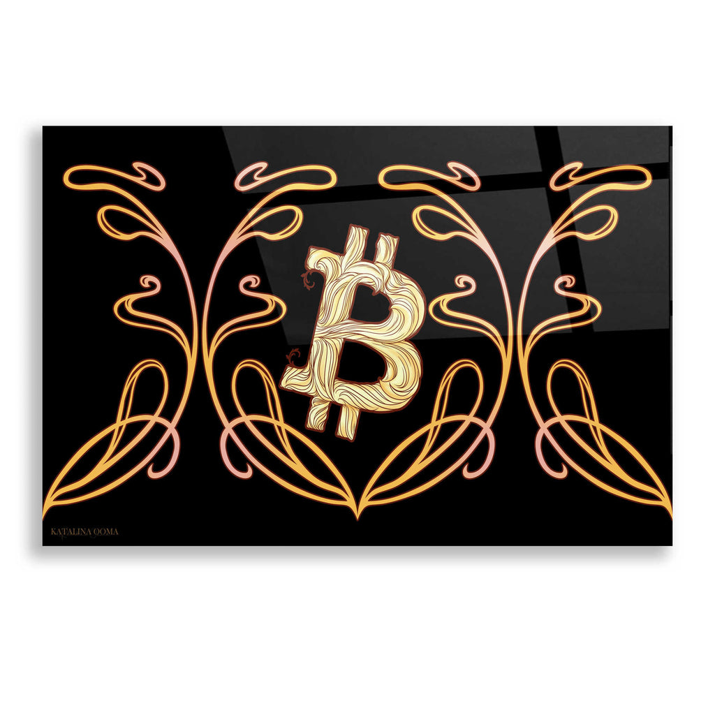 Epic Art 'Art Nouveau Bitcoin Gold' by Katalina, Acrylic Glass Wall Art
