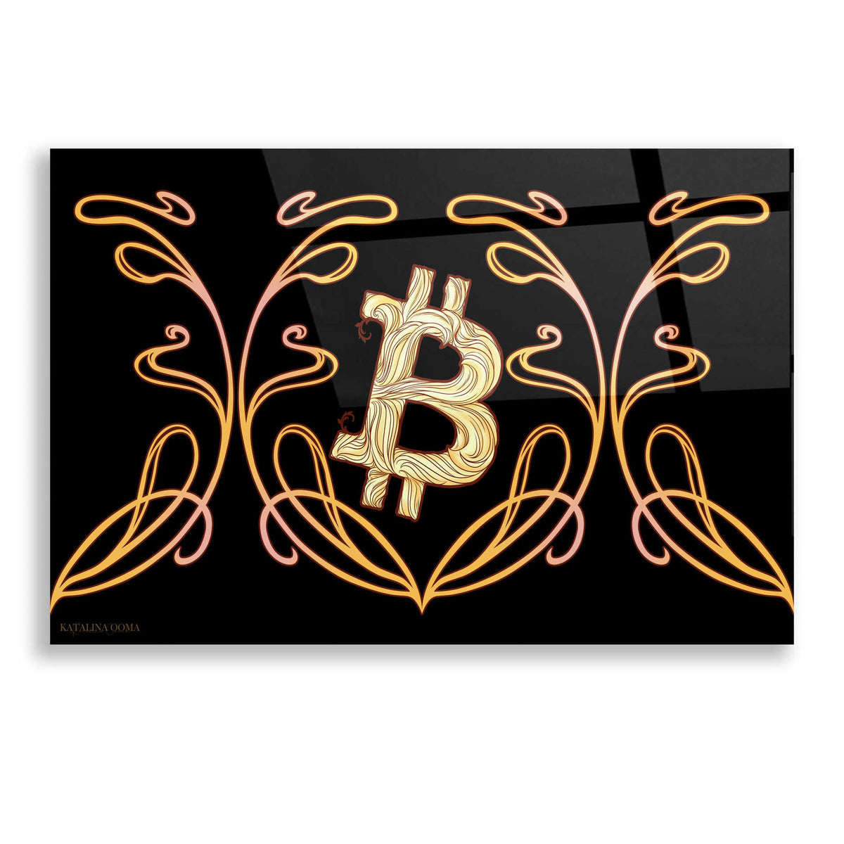 Epic Art 'Art Nouveau Bitcoin Gold' by Katalina, Acrylic Glass Wall Art