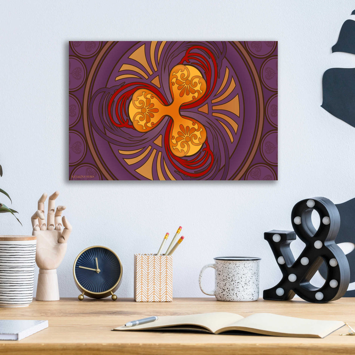 Epic Art 'Art Nouveau Ripple Crypto' by Katalina, Acrylic Glass Wall Art,16x12