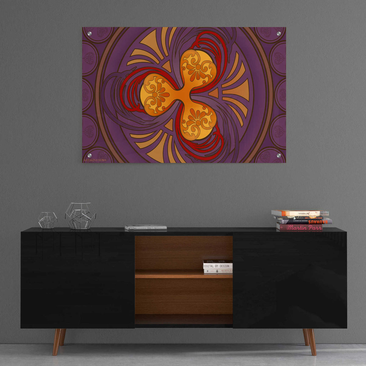 Epic Art 'Art Nouveau Ripple Crypto' by Katalina, Acrylic Glass Wall Art,36x24