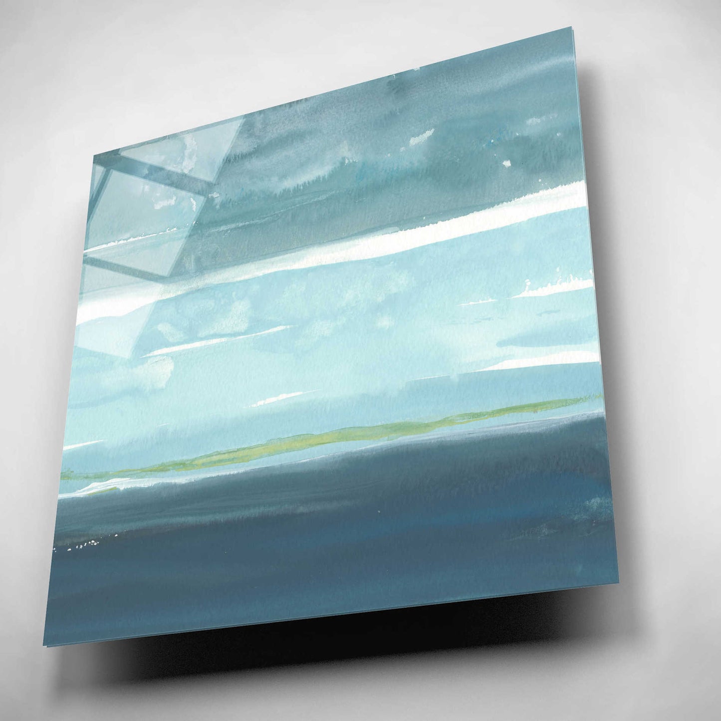 Epic Art 'Teal Horizon II' by Rob Delamater, Acrylic Glass Wall Art,12x12