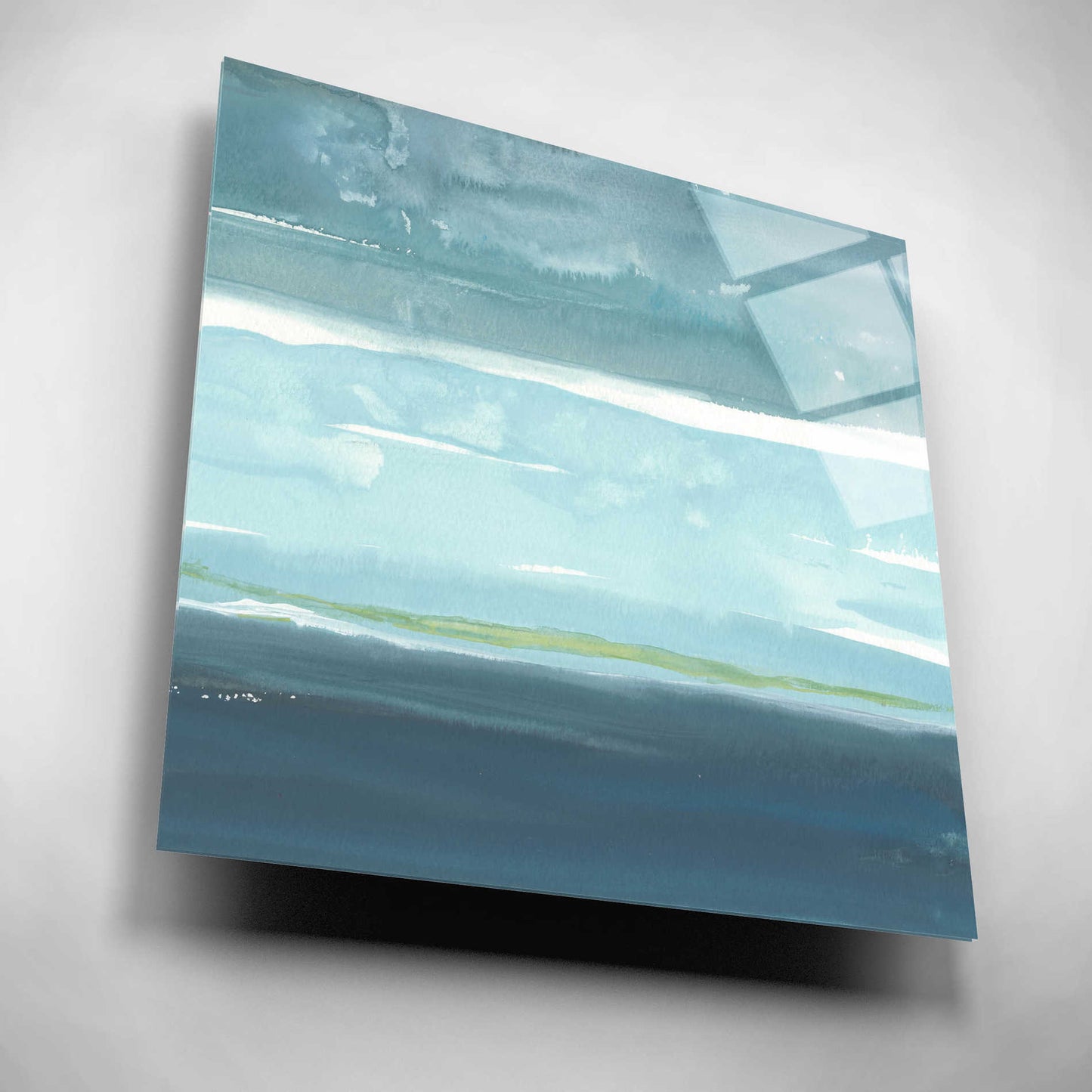 Epic Art 'Teal Horizon II' by Rob Delamater, Acrylic Glass Wall Art,12x12