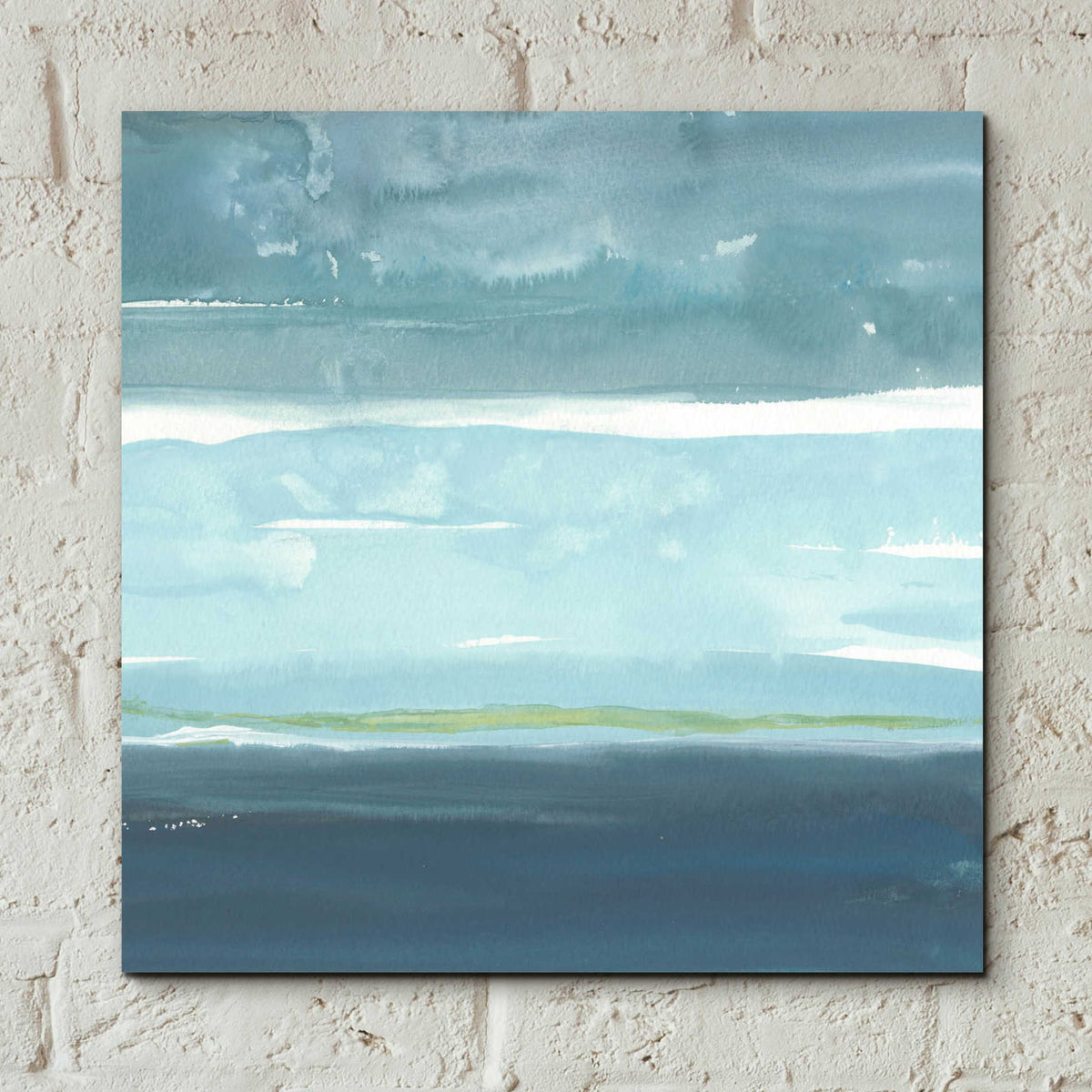 Epic Art 'Teal Horizon II' by Rob Delamater, Acrylic Glass Wall Art,12x12