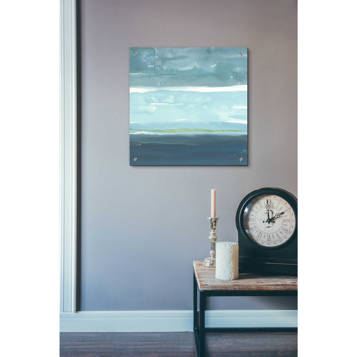 Epic Art 'Teal Horizon II' by Rob Delamater, Acrylic Glass Wall Art,24x24