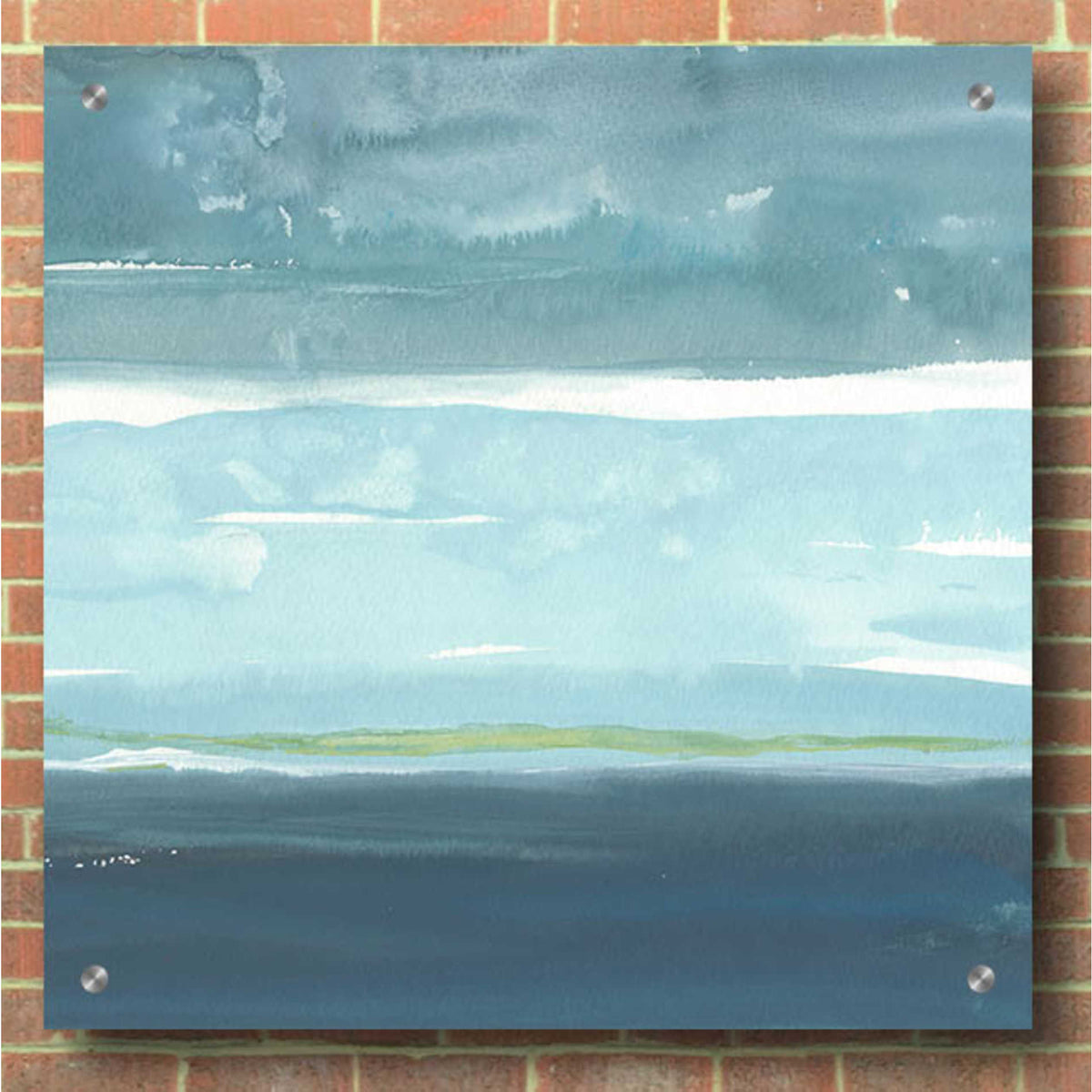 Epic Art 'Teal Horizon II' by Rob Delamater, Acrylic Glass Wall Art,36x36