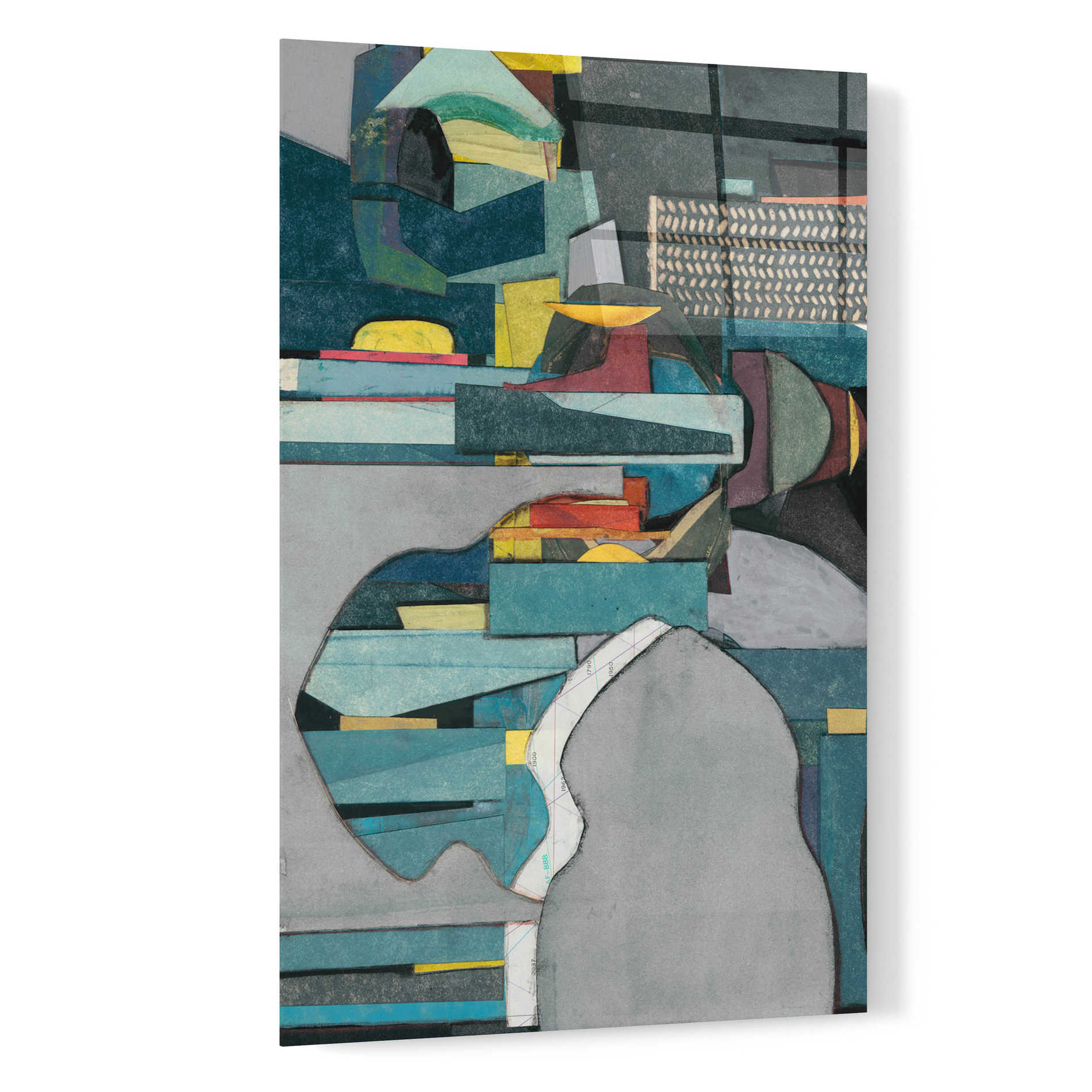 Epic Art 'Mid-Century Collage IV' by Rob Delamater, Acrylic Glass Wall Art,16x24