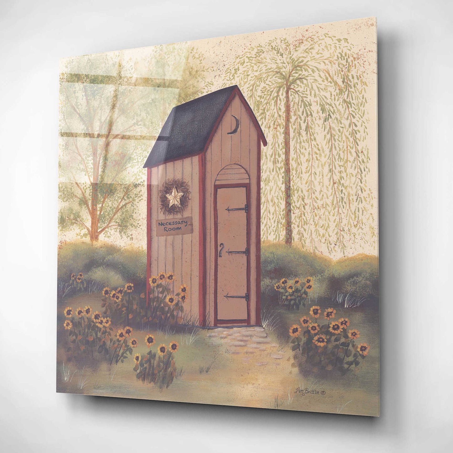 Epic Art 'Folk Art Outhouse I' by Pam Britton, Acrylic Glass Wall Art,12x12