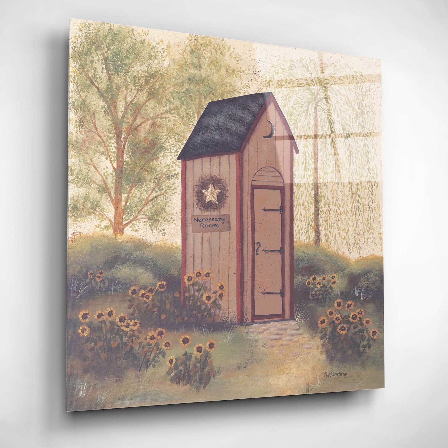 Epic Art 'Folk Art Outhouse I' by Pam Britton, Acrylic Glass Wall Art,12x12