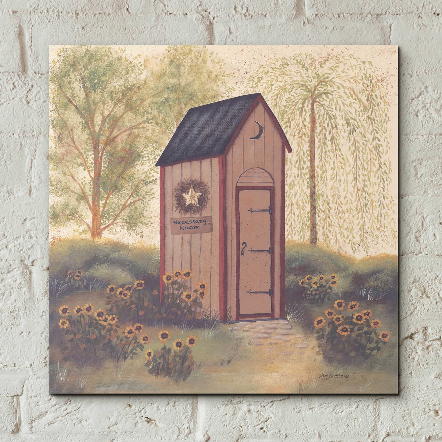 Epic Art 'Folk Art Outhouse I' by Pam Britton, Acrylic Glass Wall Art,12x12