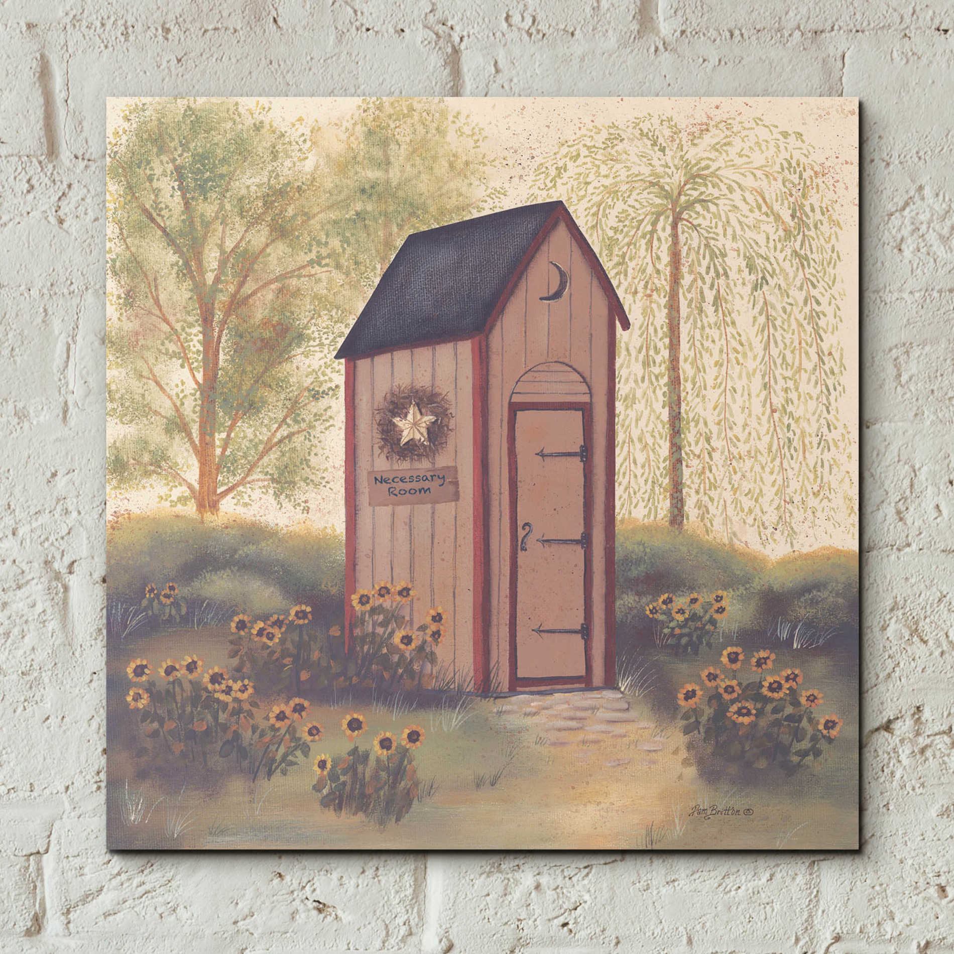 Epic Art 'Folk Art Outhouse I' by Pam Britton, Acrylic Glass Wall Art,12x12