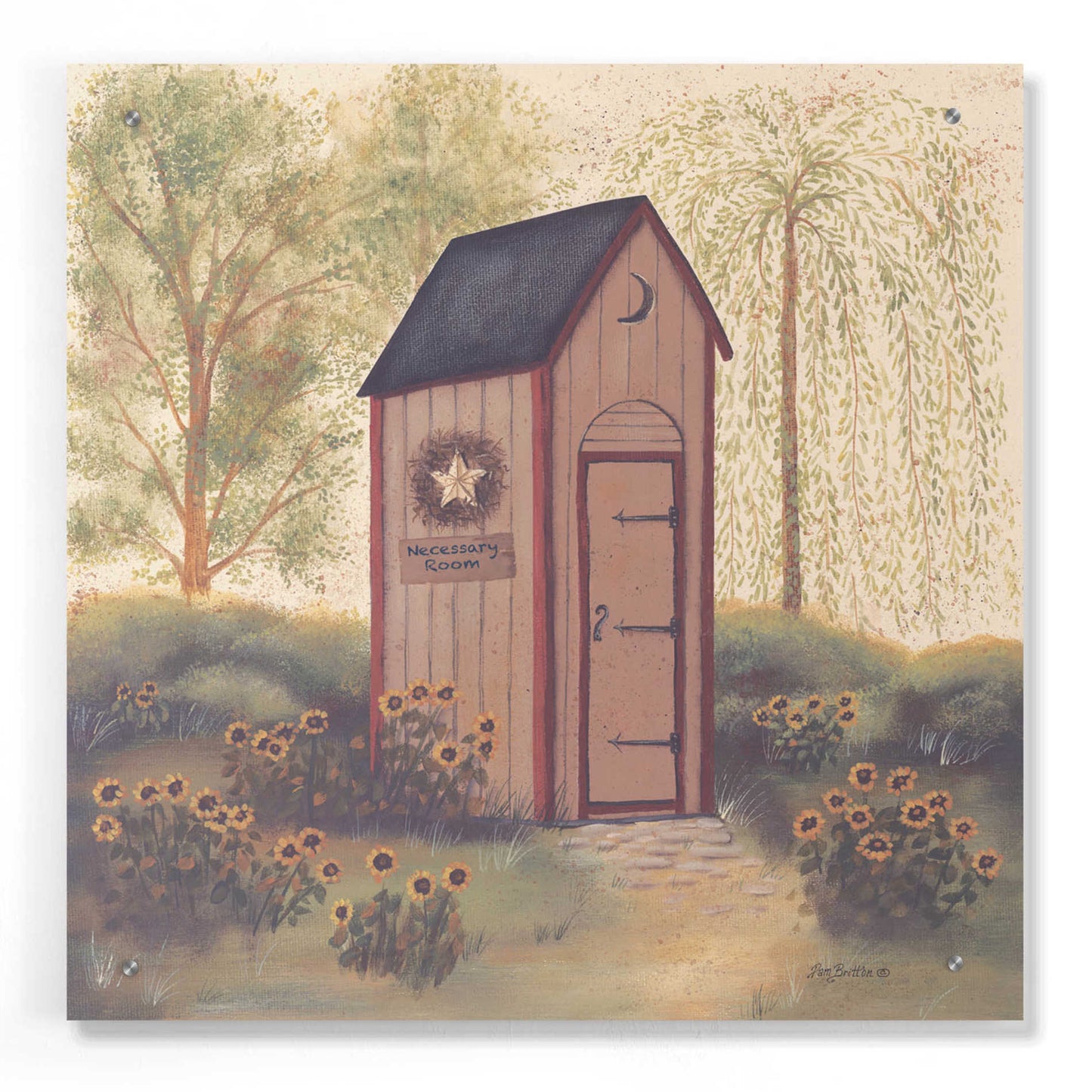 Epic Art 'Folk Art Outhouse I' by Pam Britton, Acrylic Glass Wall Art,24x24