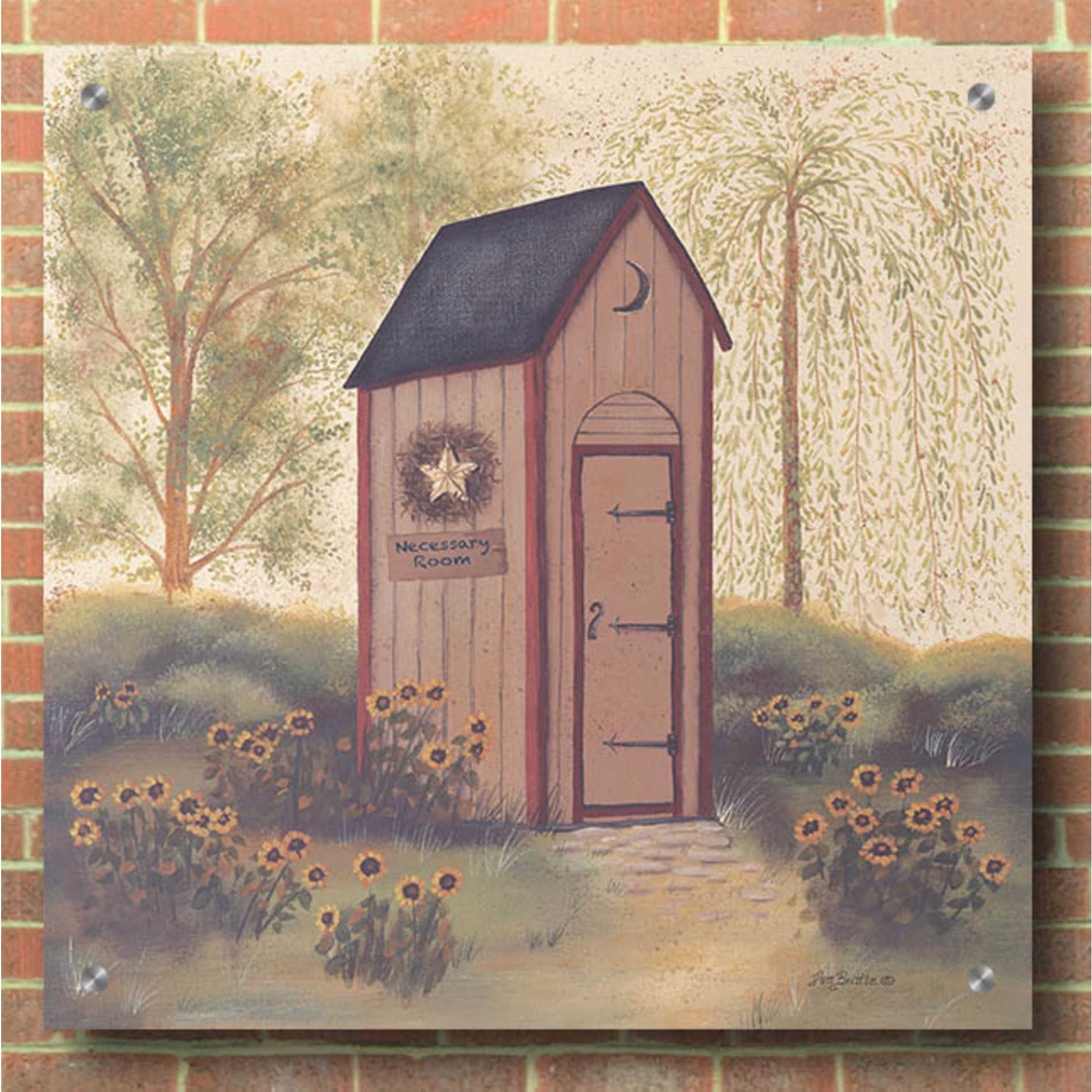Epic Art 'Folk Art Outhouse I' by Pam Britton, Acrylic Glass Wall Art,36x36